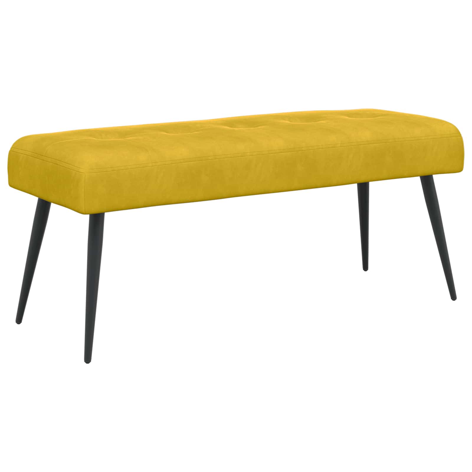 Klupa s gumbastim tkanjem Žuta 110 x 40 x 46 cm Baršun