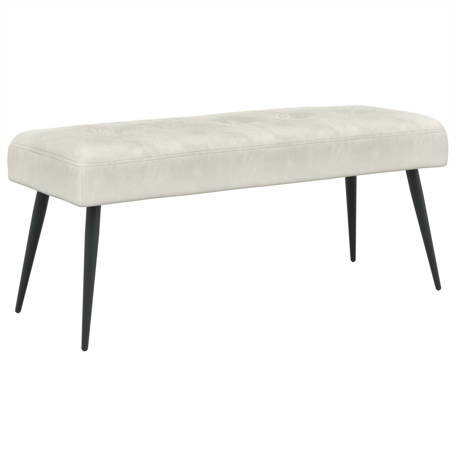 Klupa s gumbastim tkanjem Krem 110 x 40 x 46 cm Baršun