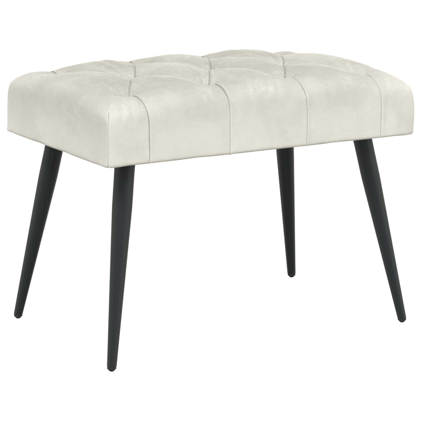 Klupa s gumbastim tkanjem Krem 60 x 40 x 45 cm Baršun