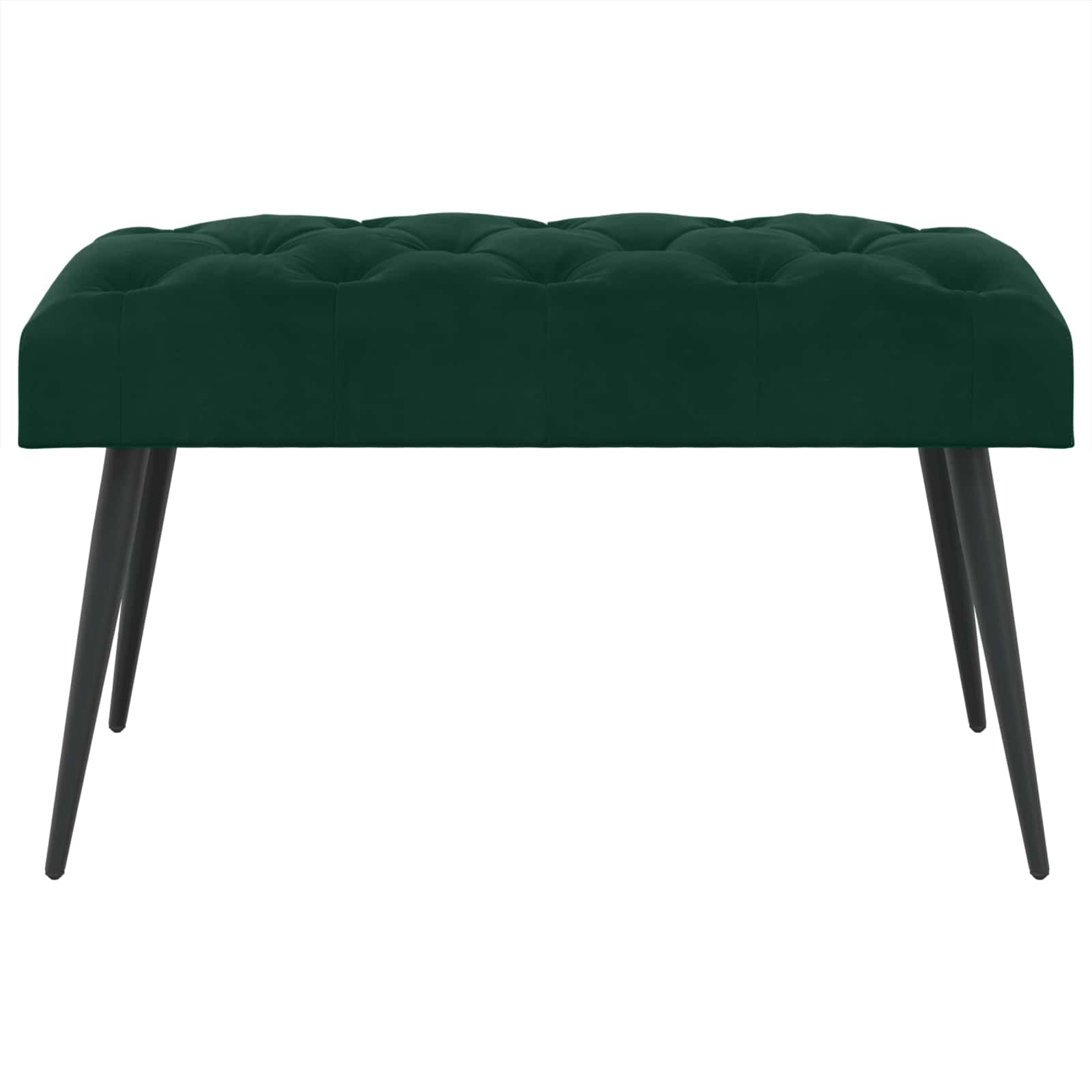 Klupa s gumbastim tkanjem Tamnozelena 80 x 40 x 46 cm Baršun