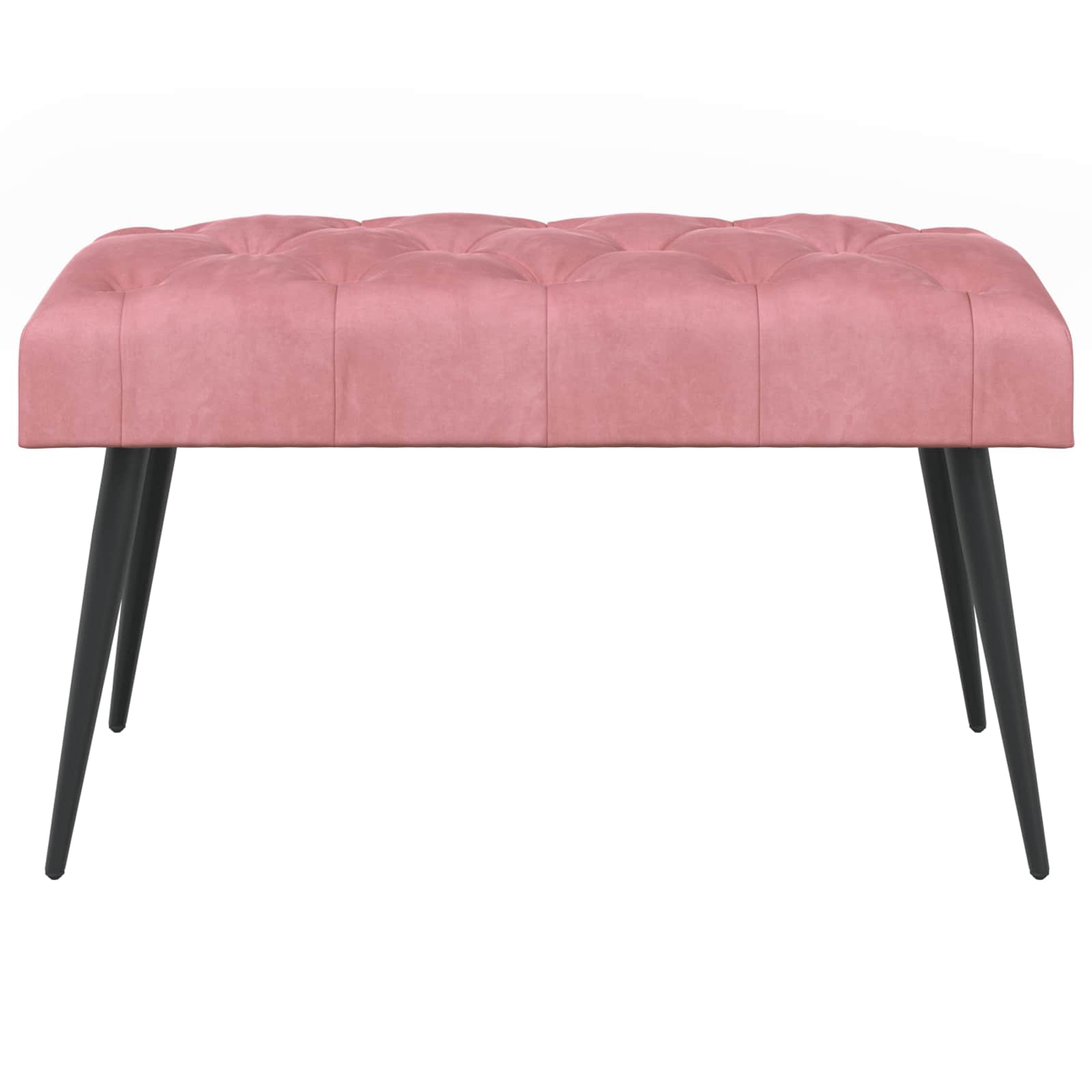 Klupa s gumbastim tkanjem Ružičasta 80 x 40 x 46 cm Baršun