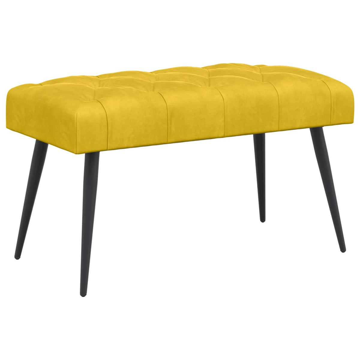 Klupa s gumbastim tkanjem Žuta 80 x 40 x 46 cm Baršun