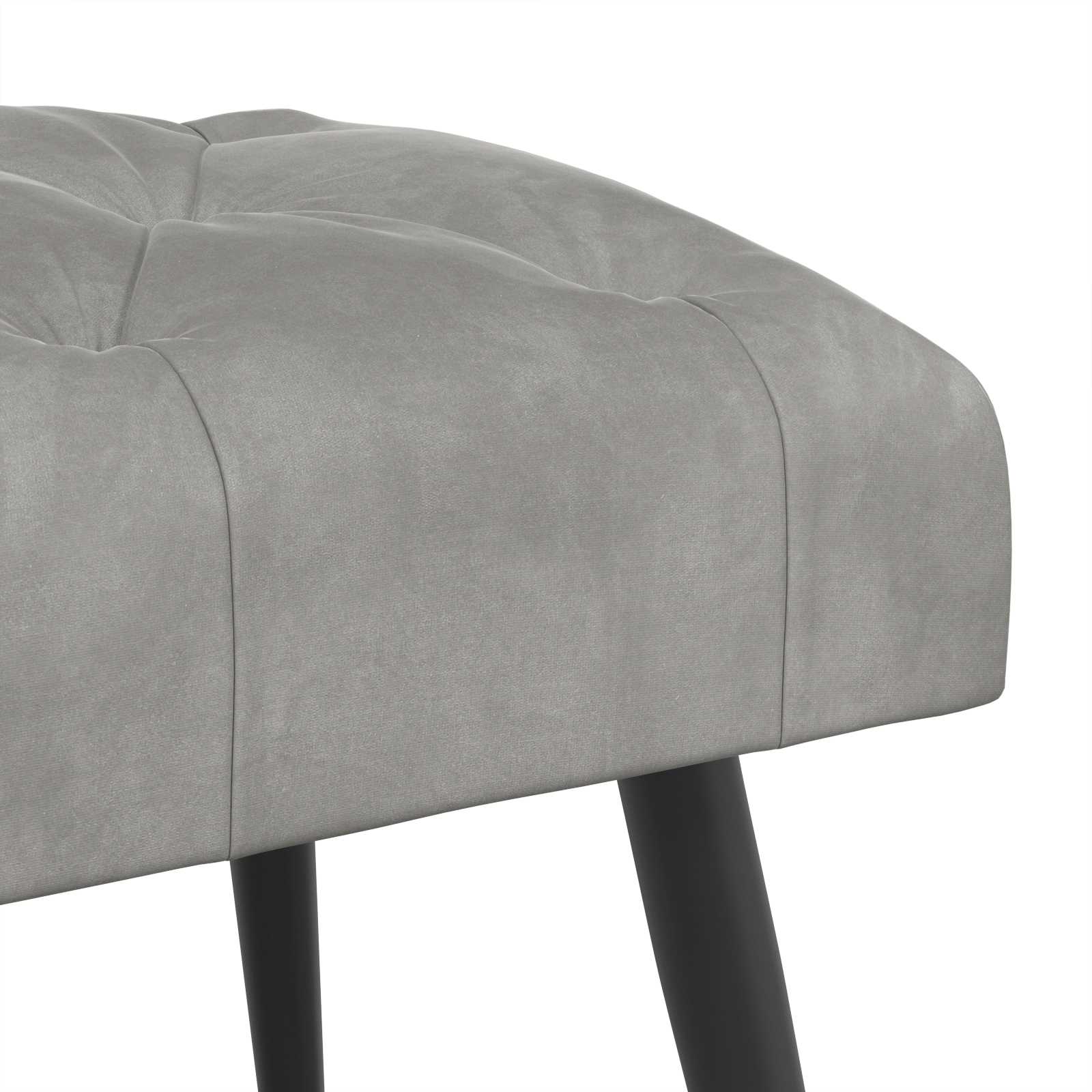 Klupa s gumbastim tkanjem Svjetlosiva 110 x 40 x 46 cm Baršun
