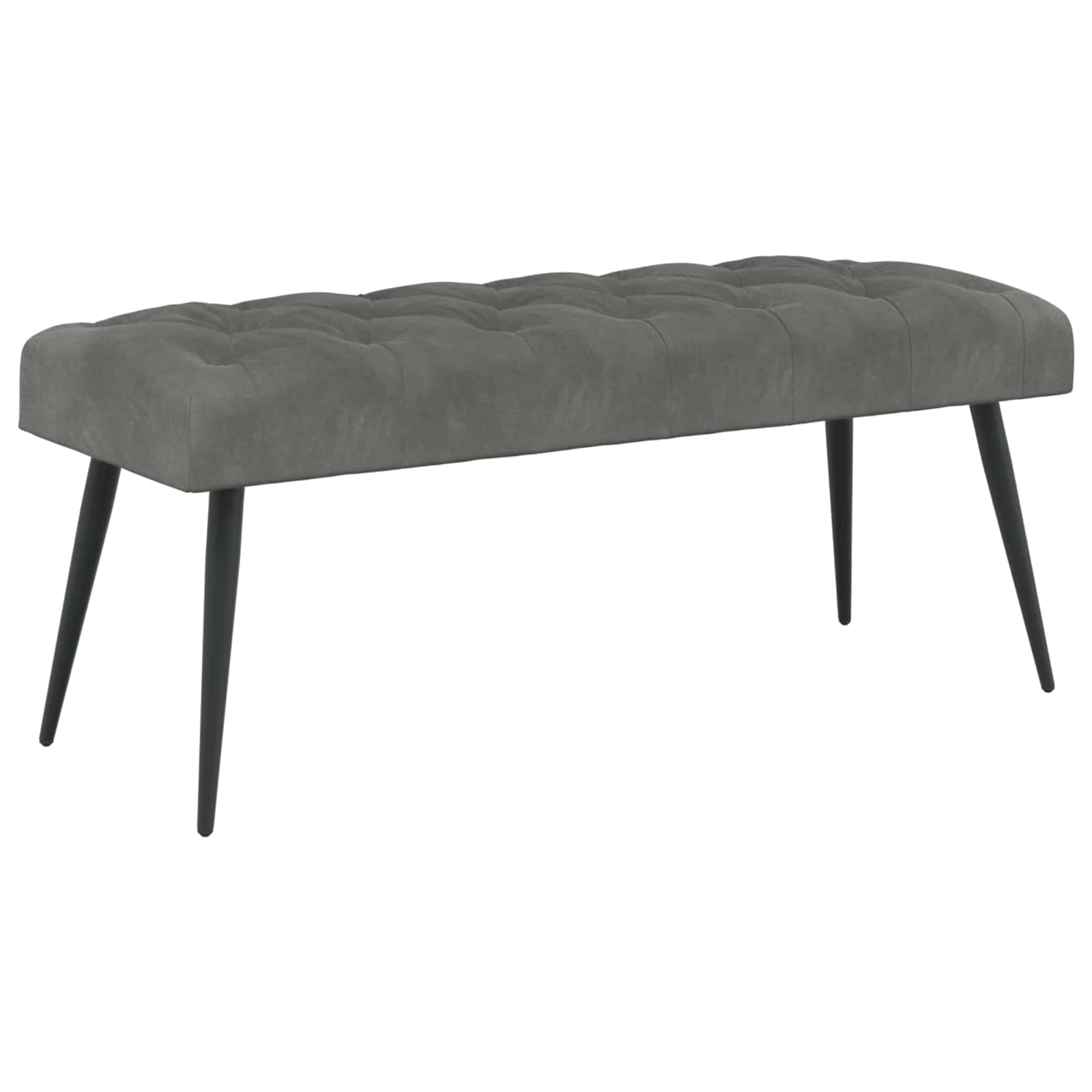 Klupa s gumbastim tkanjem Tamnosiva 110 x 40 x 46 cm Baršun