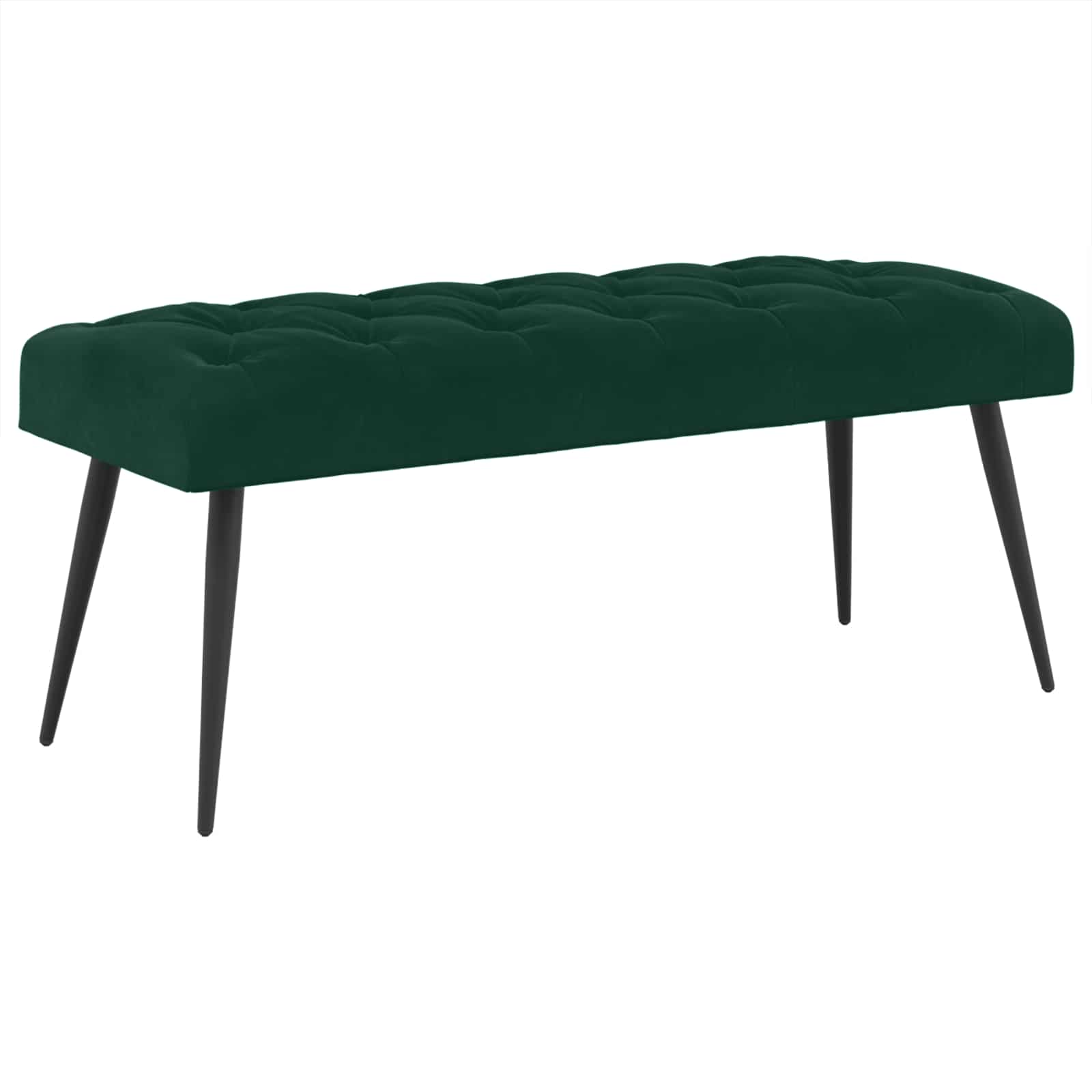Klupa s gumbastim tkanjem Tamnozelena 110 x 40 x 46 cm Baršun