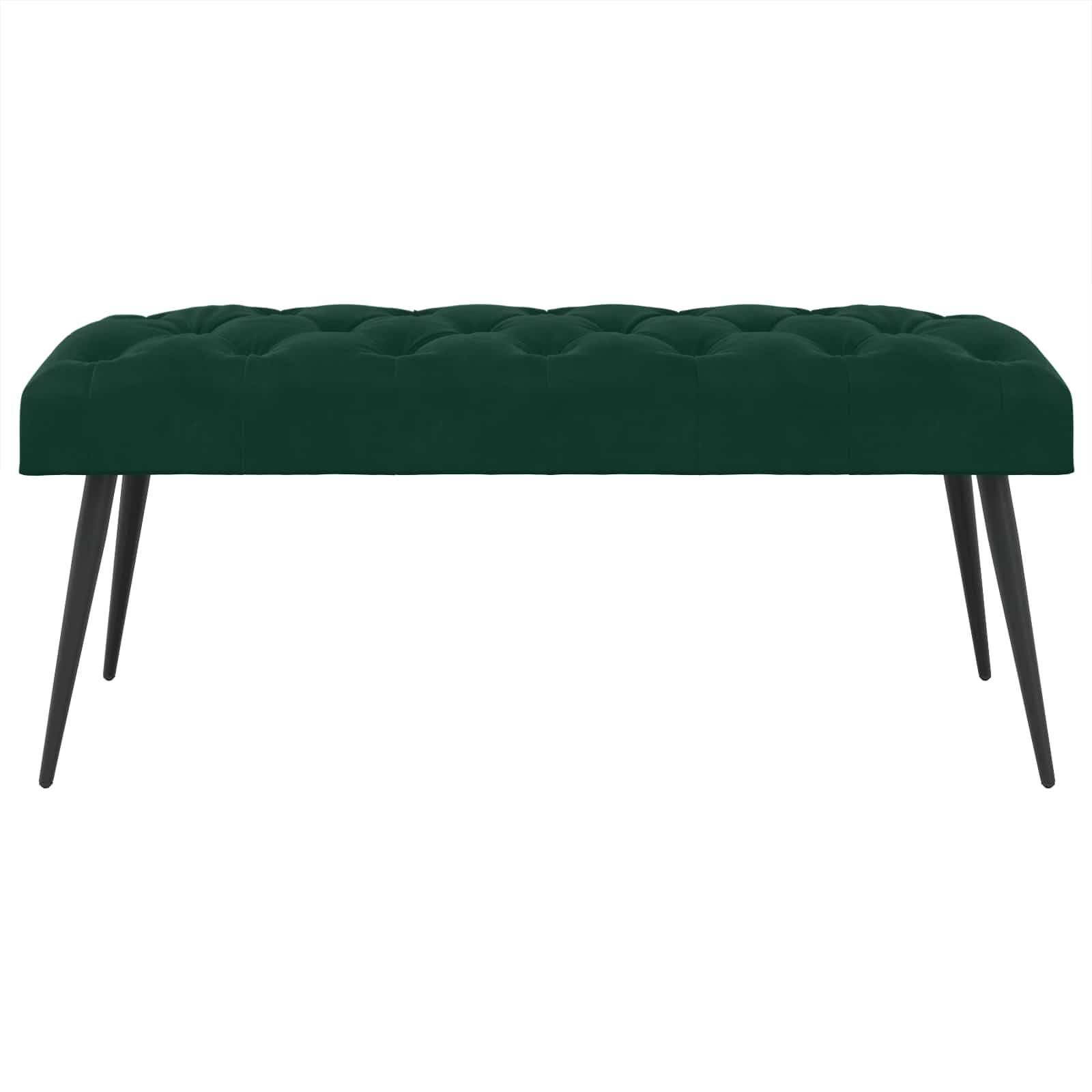 Klupa s gumbastim tkanjem Tamnozelena 110 x 40 x 46 cm Baršun