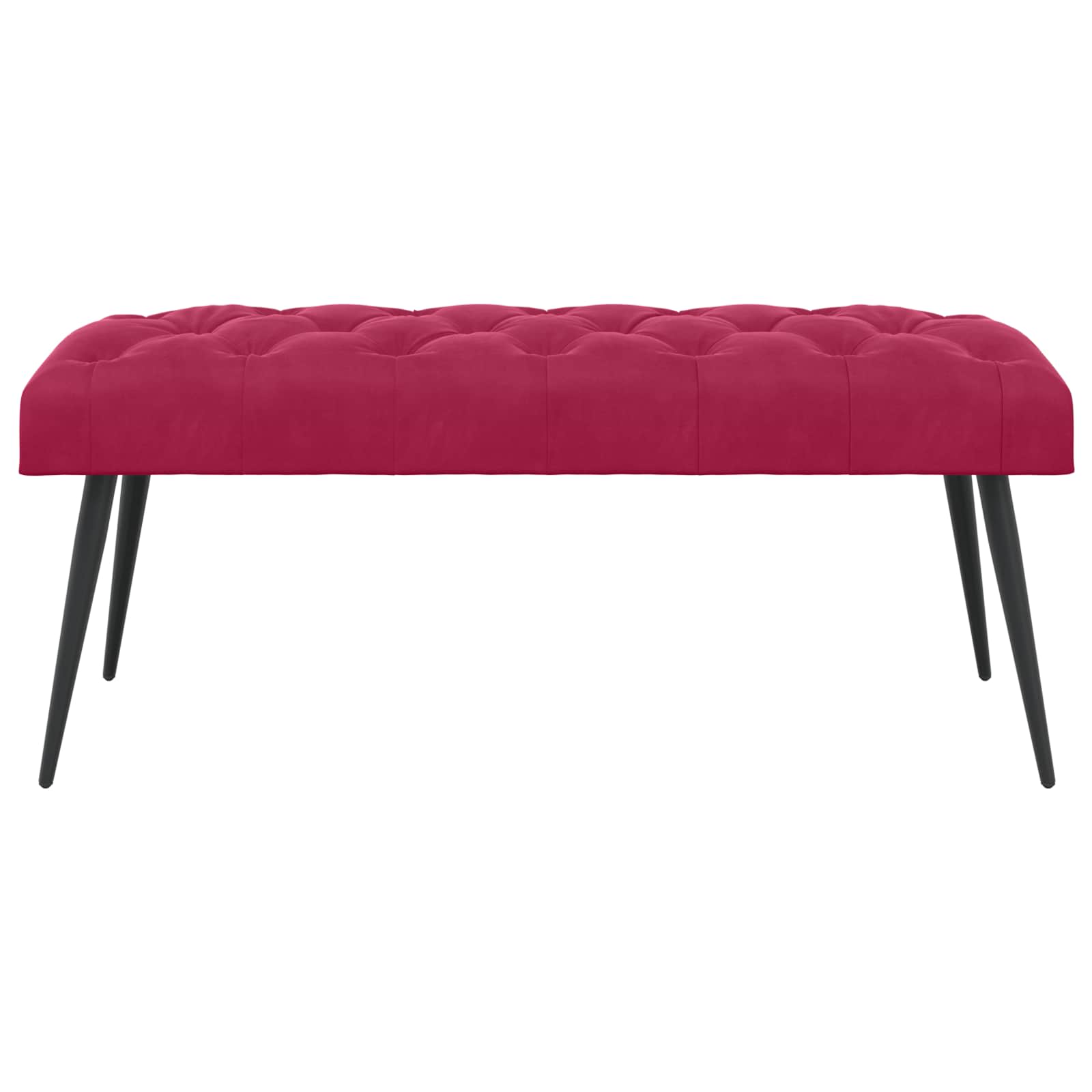 Klupa s gumbastim tkanjem Vinska crvena 110 x 40 x 46 cm Baršun