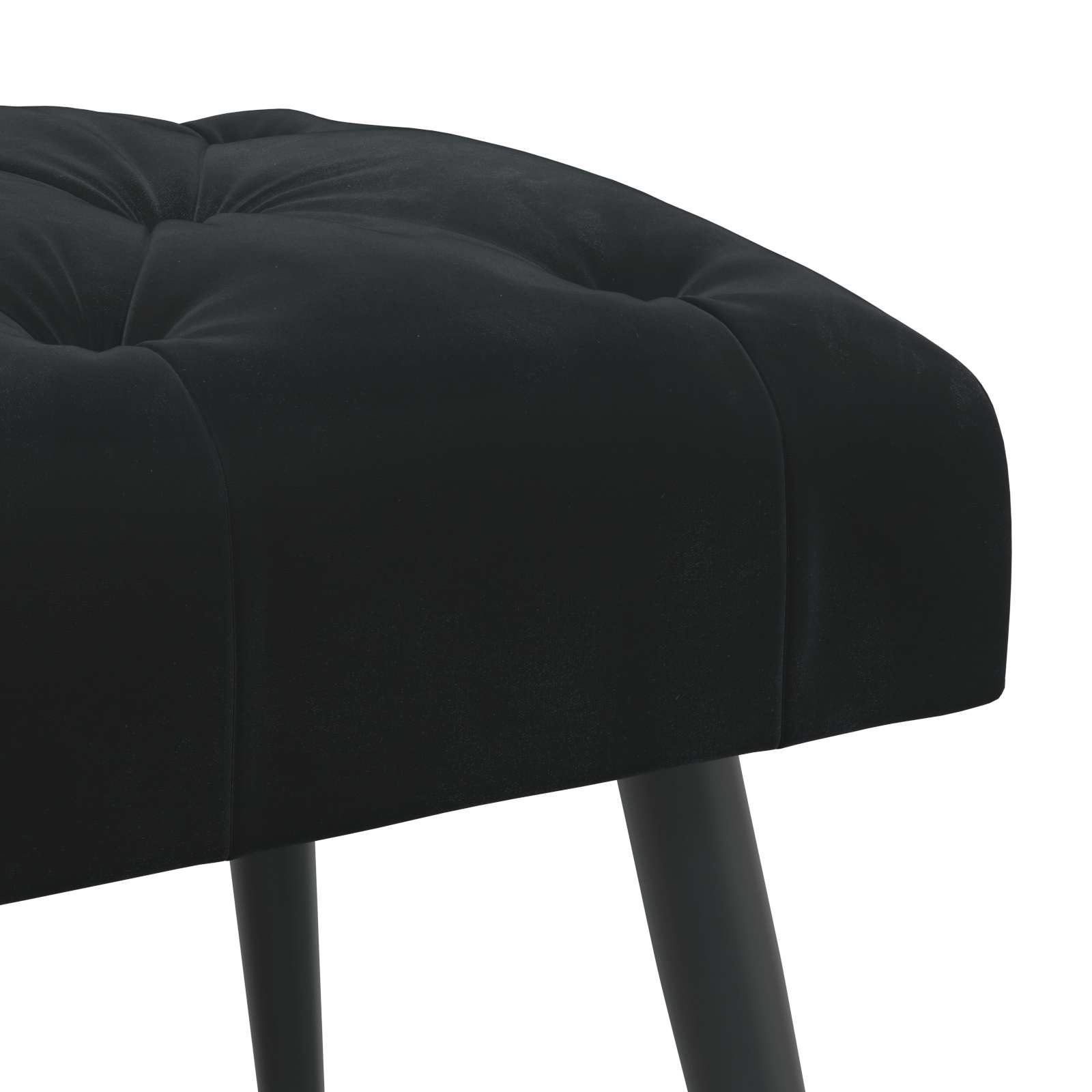Klupa s gumbastim tkanjem Crna 110 x 40 x 46 cm Baršun