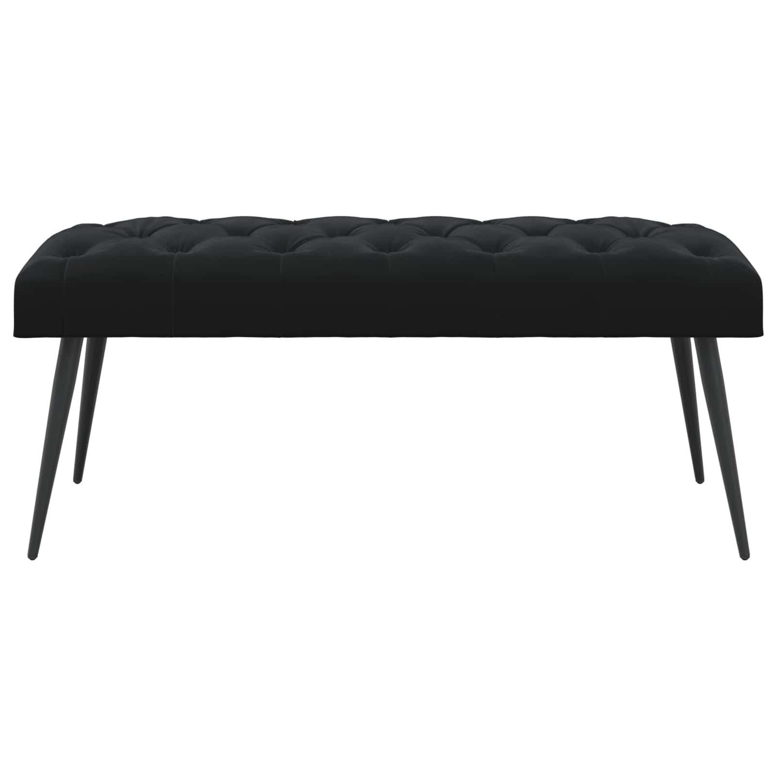 Klupa s gumbastim tkanjem Crna 110 x 40 x 46 cm Baršun