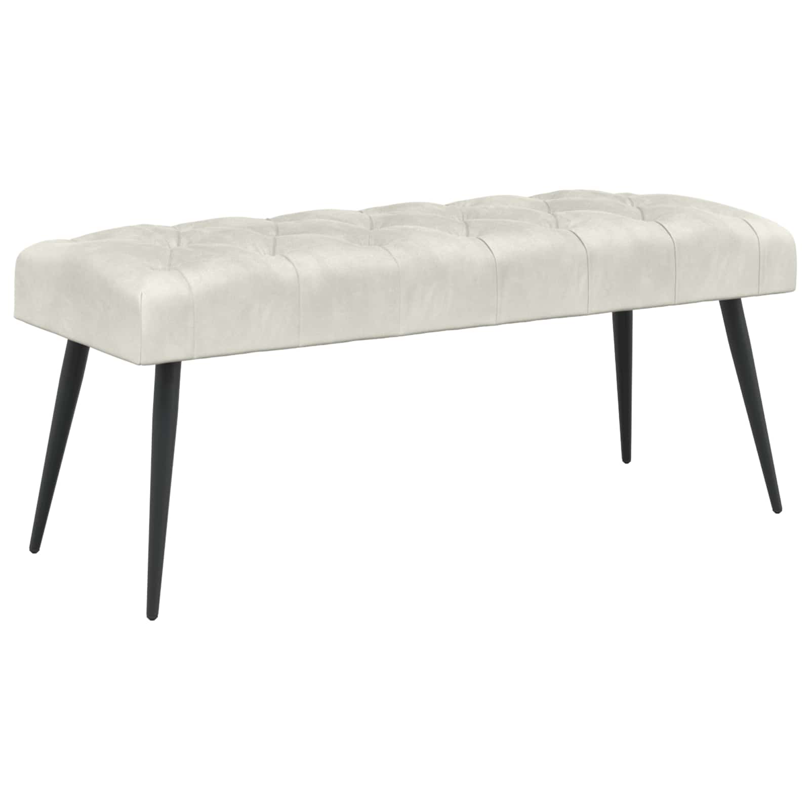 Klupa s gumbastim tkanjem Krem 110 x 40 x 46 cm Baršun