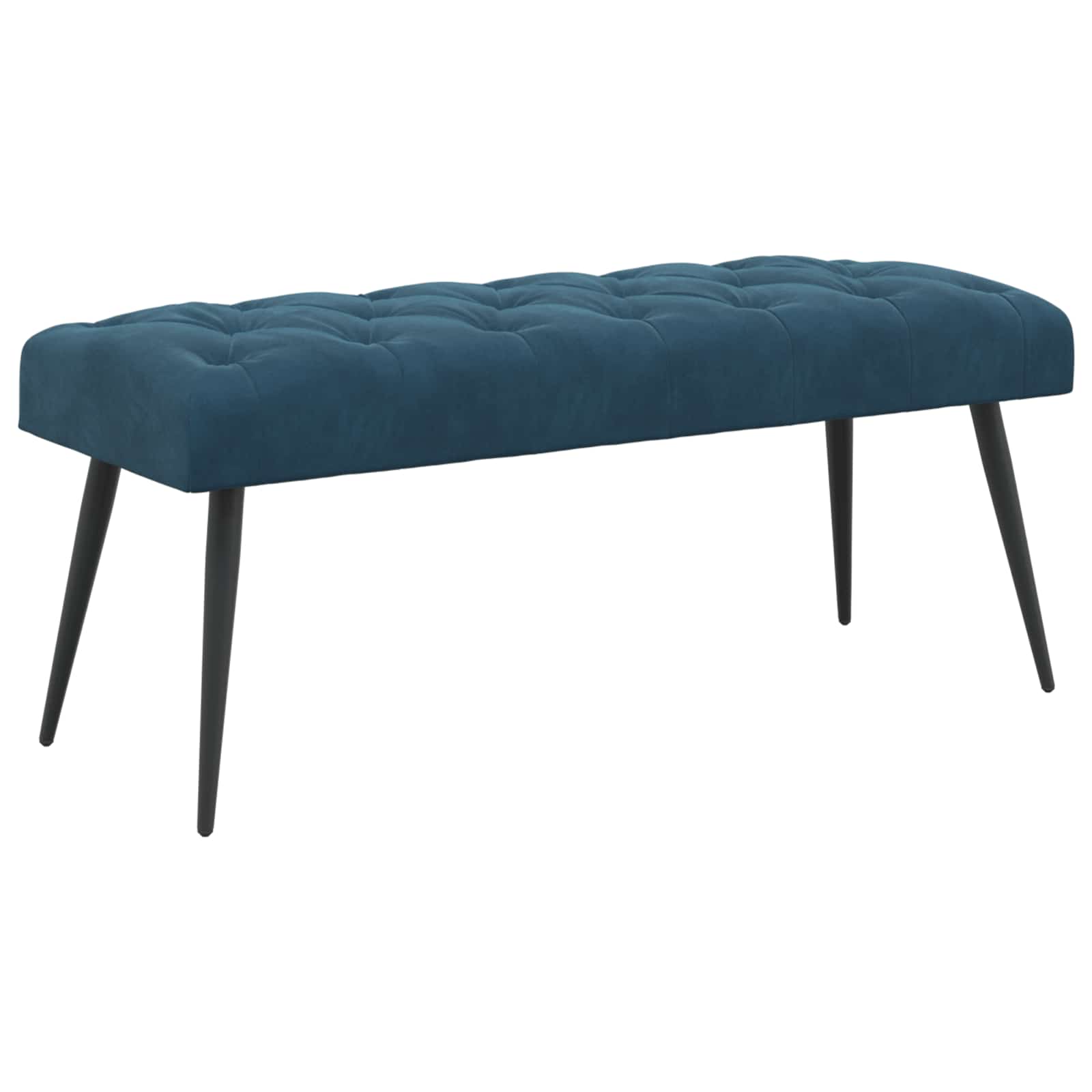 Klupa s gumbastim tkanjem Plava 110 x 40 x 46 cm Baršun
