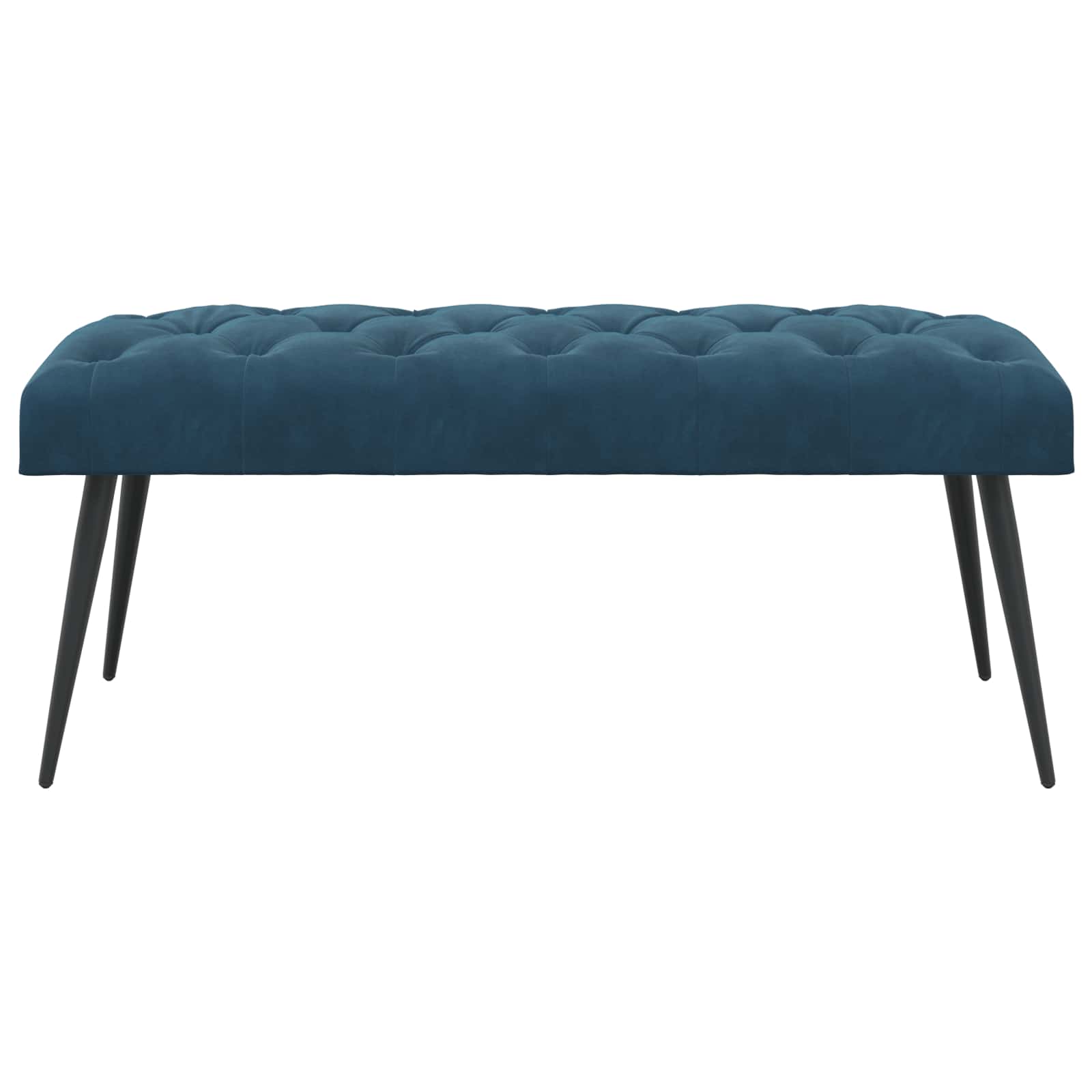 Klupa s gumbastim tkanjem Plava 110 x 40 x 46 cm Baršun