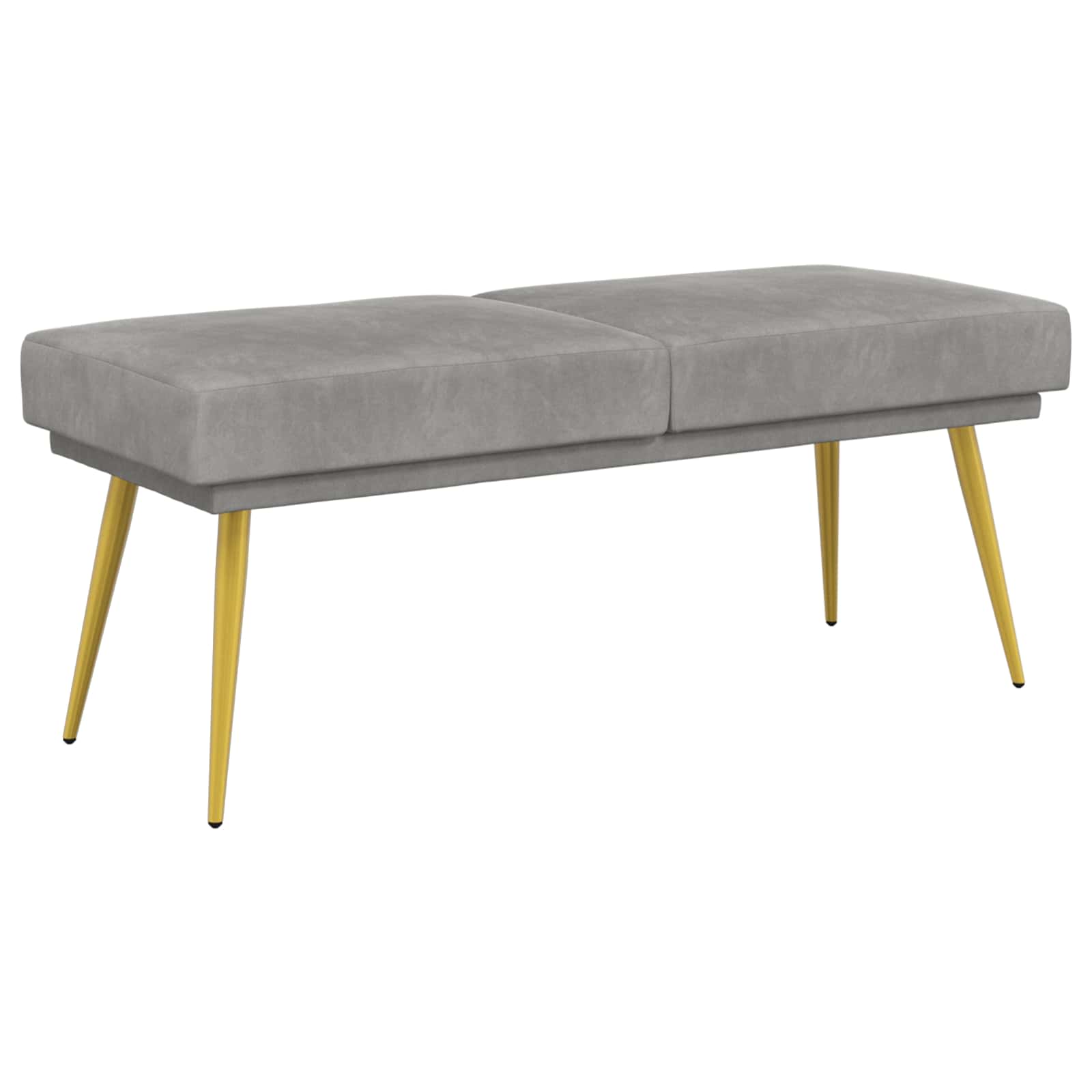 Klupa s dvostrukim slojem Svjetlosiva 120 x 45 x 46 cm Baršun