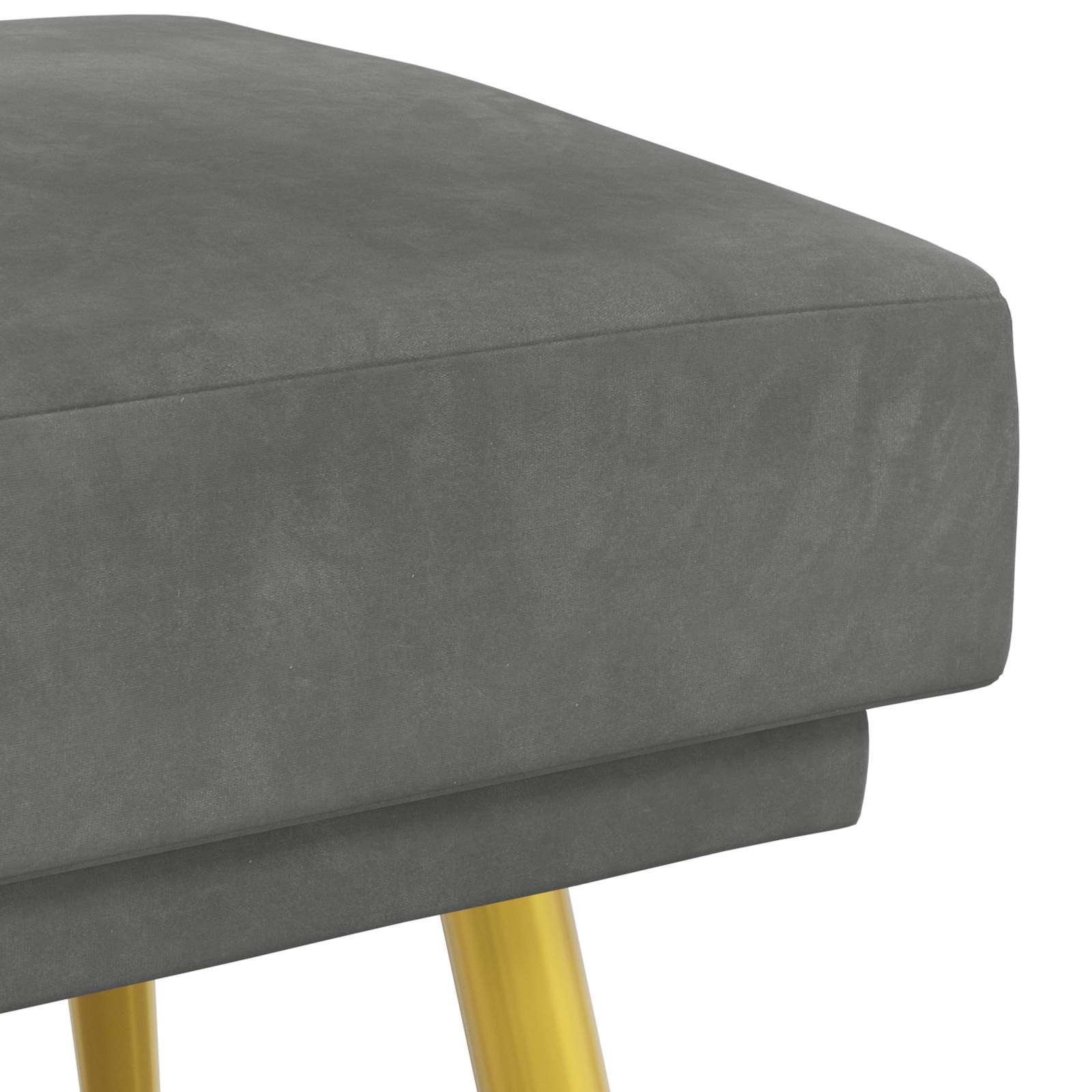 Klupa s dvostrukim slojem Tamnosiva 120 x 45 x 46 cm Baršun