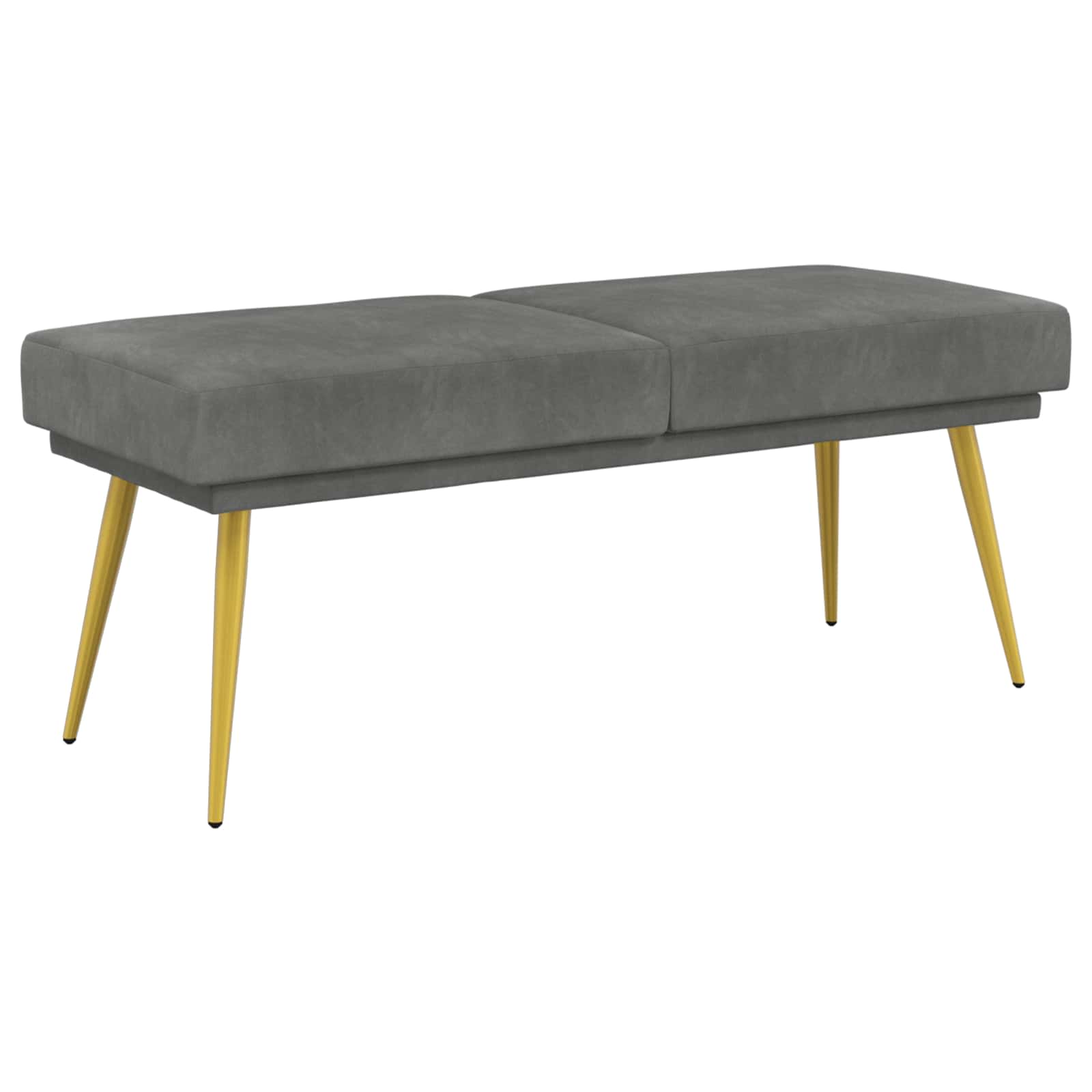 Klupa s dvostrukim slojem Tamnosiva 120 x 45 x 46 cm Baršun
