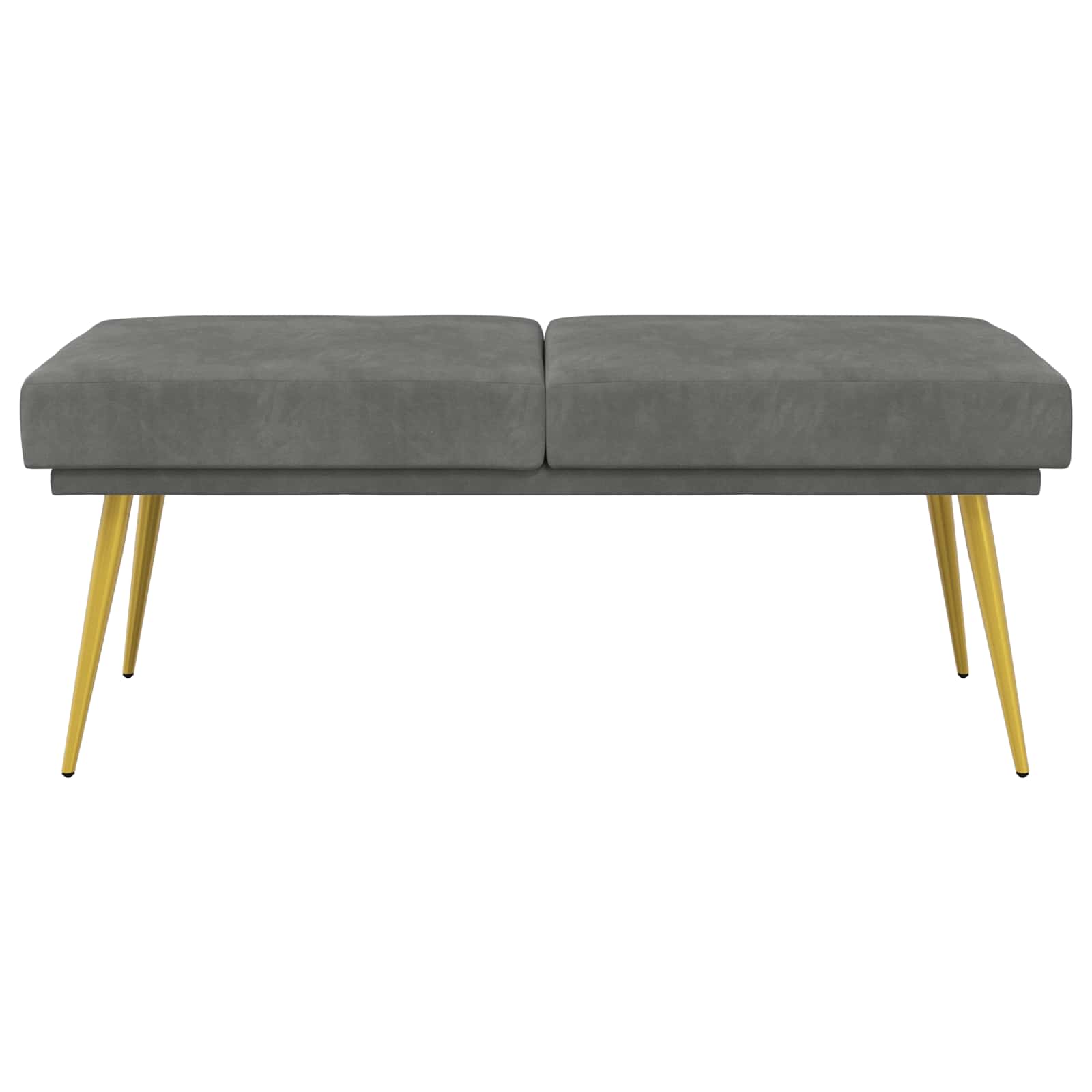 Klupa s dvostrukim slojem Tamnosiva 120 x 45 x 46 cm Baršun