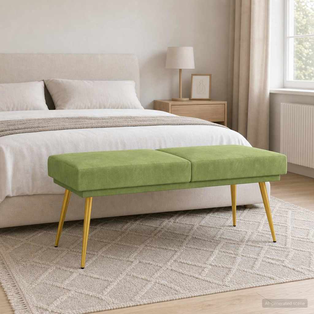 Klupa s dvostrukim slojem Svijetlo zelena 120 x 45 x 46 cm