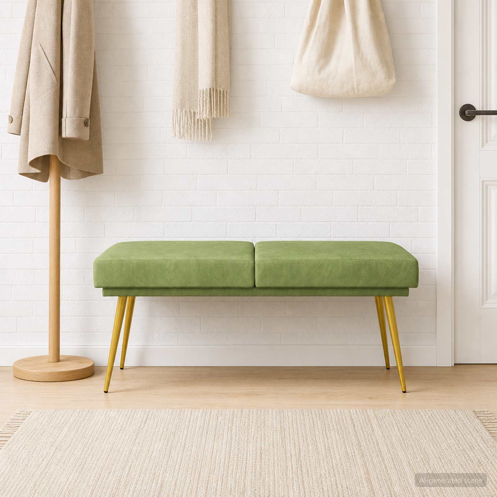 Klupa s dvostrukim slojem Svijetlo zelena 120 x 45 x 46 cm
