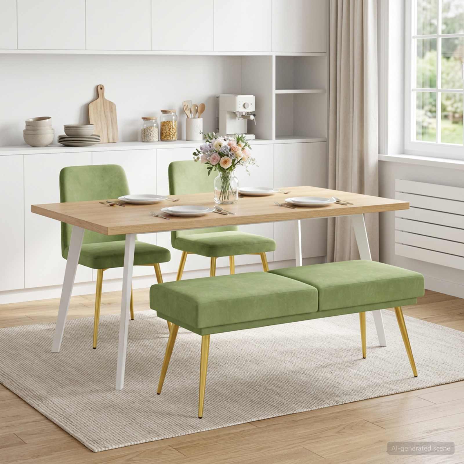 Klupa s dvostrukim slojem Svijetlo zelena 120 x 45 x 46 cm