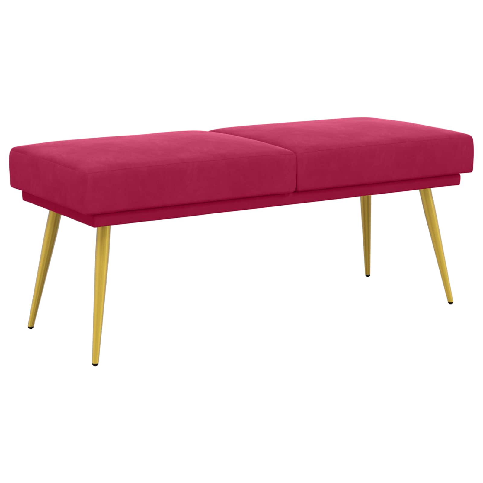 Klupa s dvostrukim slojem Vinska crvena 120 x 45 x 46 cm Baršun