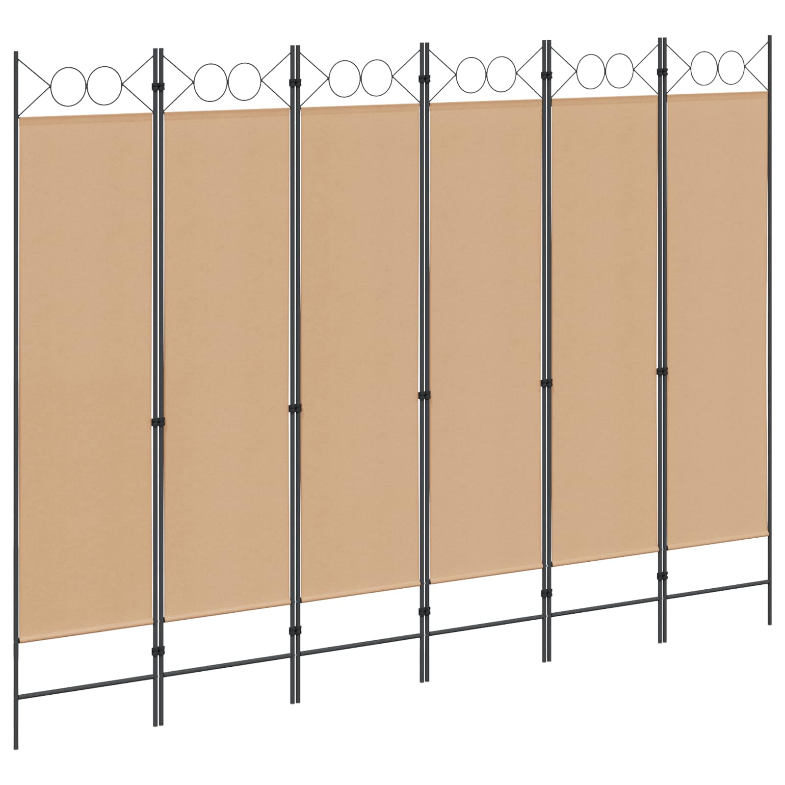 Razdjelnik prostora s 6 panela Bež 240 x 180 cm Tkanina