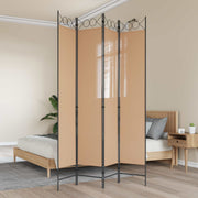 4-panelni pregradni zid Bež 160 x 220 cm Tkanina