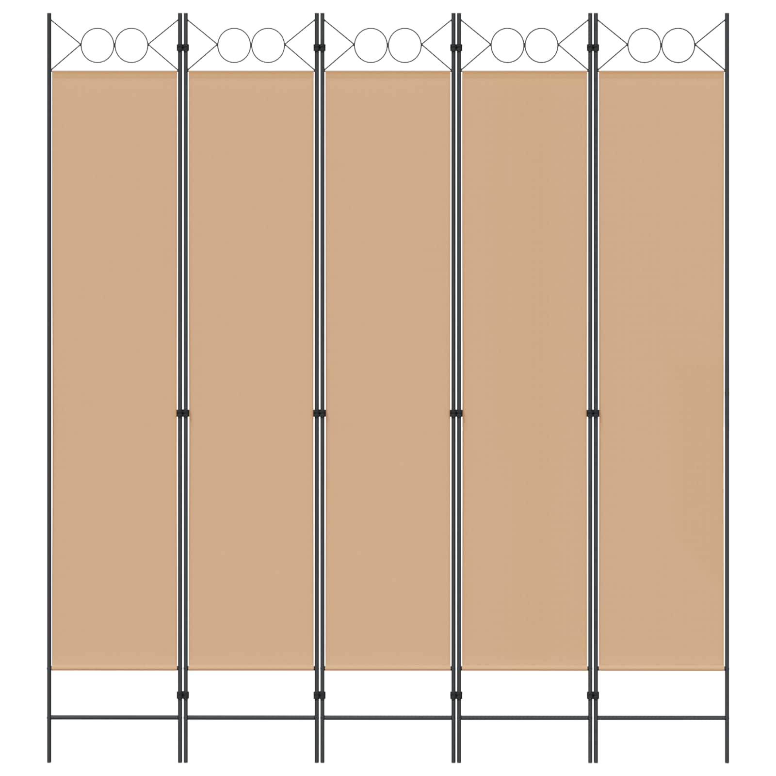 5-Panelni Pregrađivač Bež 200 x 220 cm Tkanina