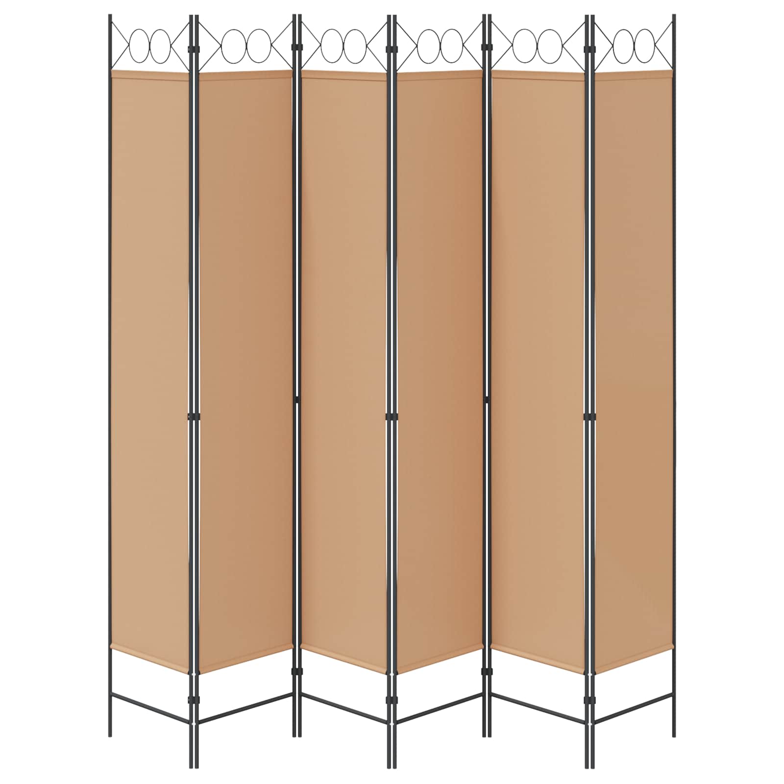 Razdjelnik prostora s 6 panela Bež 240 x 220 cm Tkanina