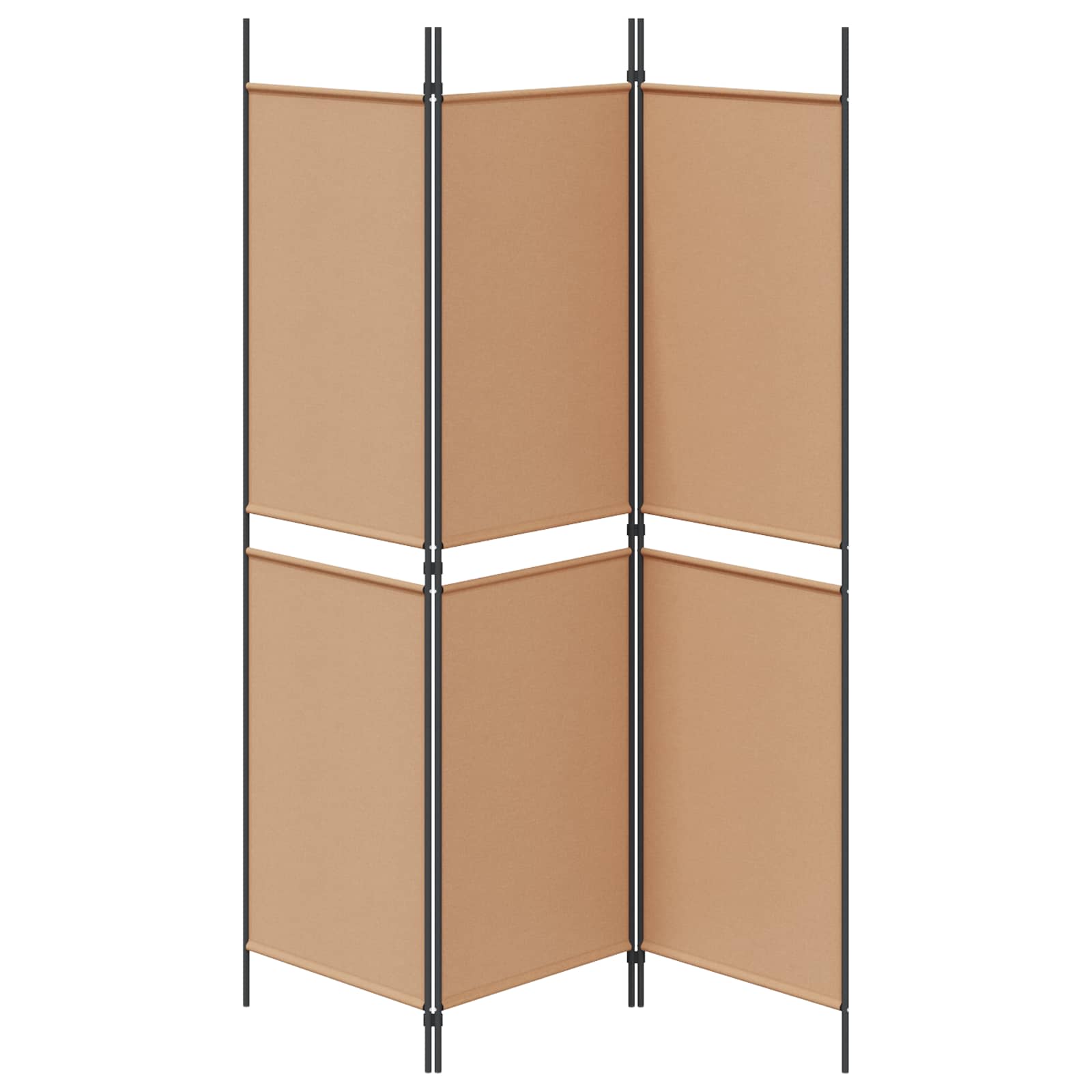 3-Panelni Pregradni Zid Bež 150 x 180 cm Tkanina