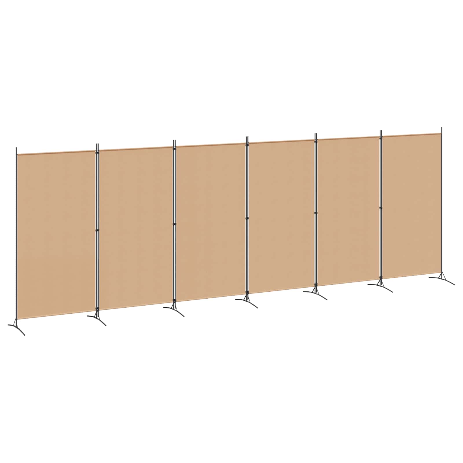 Razdjelnik prostora s 6 panela Bež 520 x 180 cm Tkanina