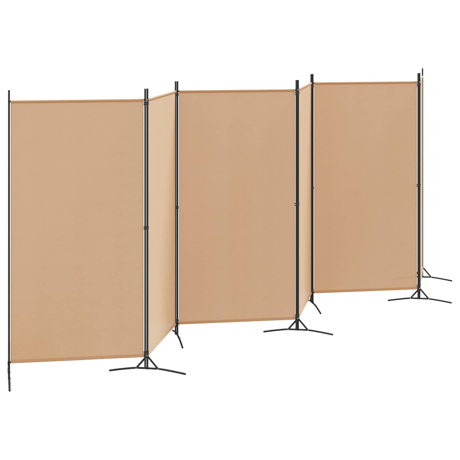 Razdjelnik prostora s 6 panela Bež 520 x 180 cm Tkanina