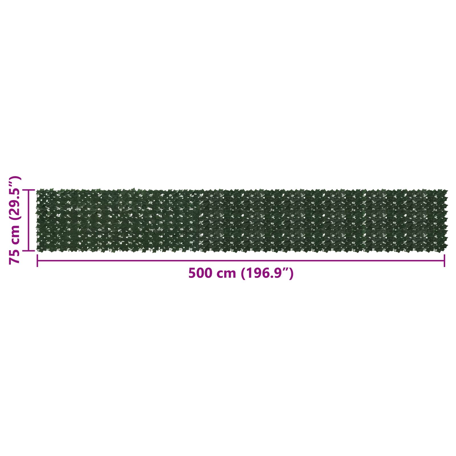 Zaslon za balkon s lišćem Tamnozelena 500 x 75 cm