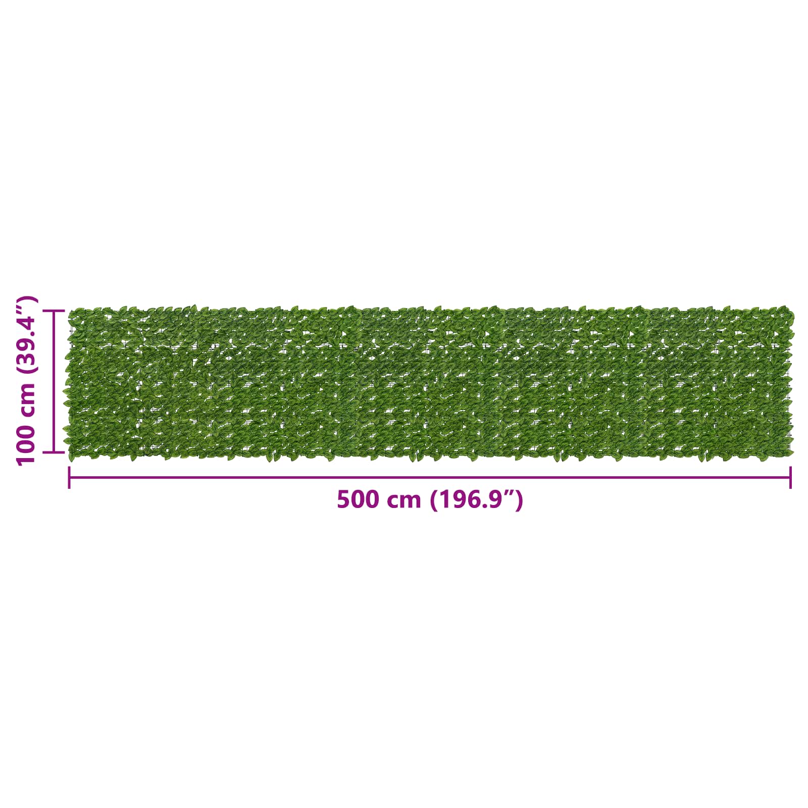 Zaslon za balkon s lišćem Zelena i žuta 500 x 100 cm