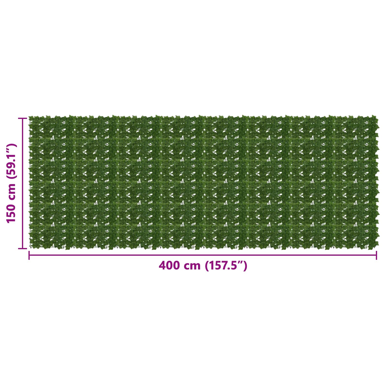 Zaslon za balkon s lišćem Zelena 400 x 150 cm