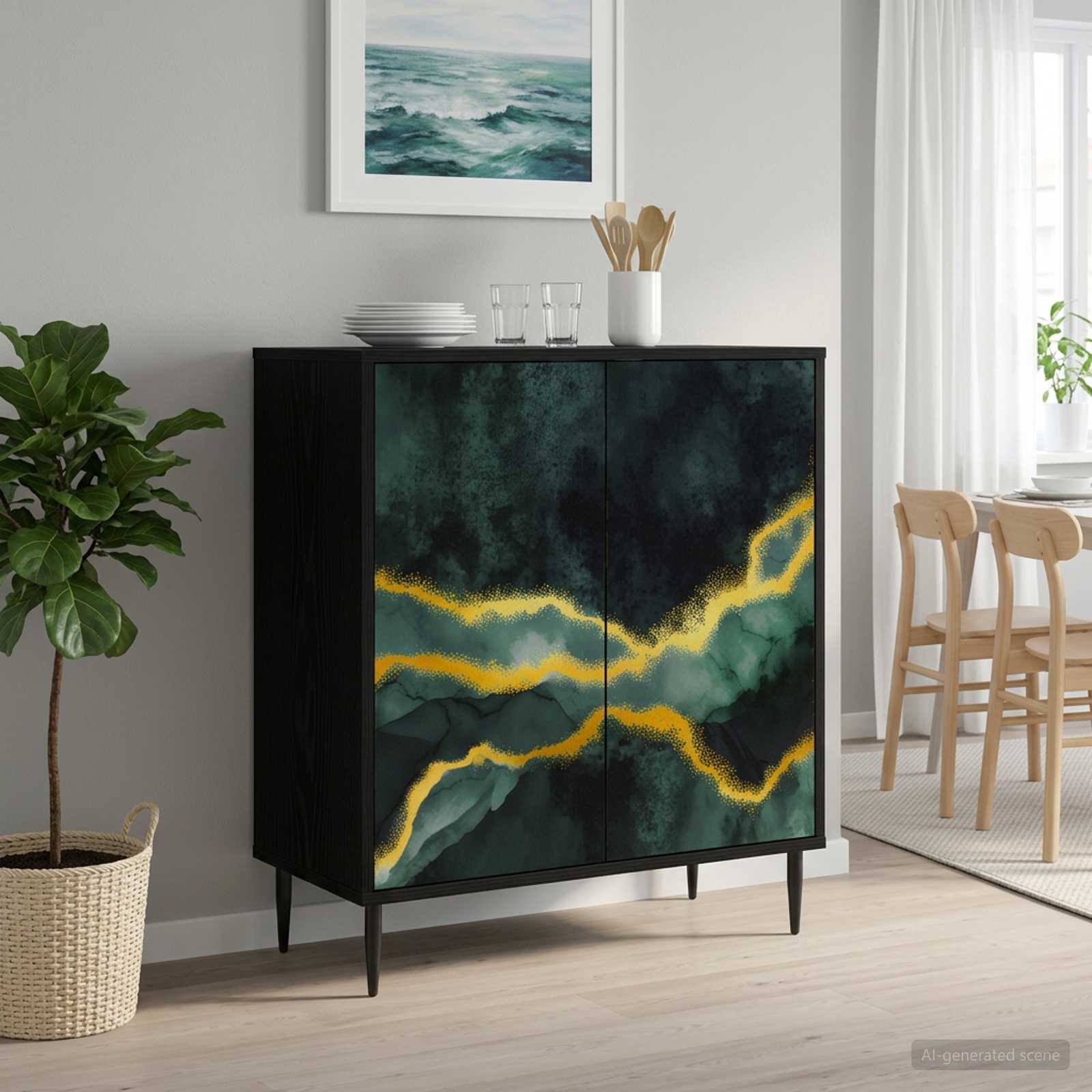 Kreveta WIJHE Crni hrast 69 x 33 x 76 cm Konstruirano drvo