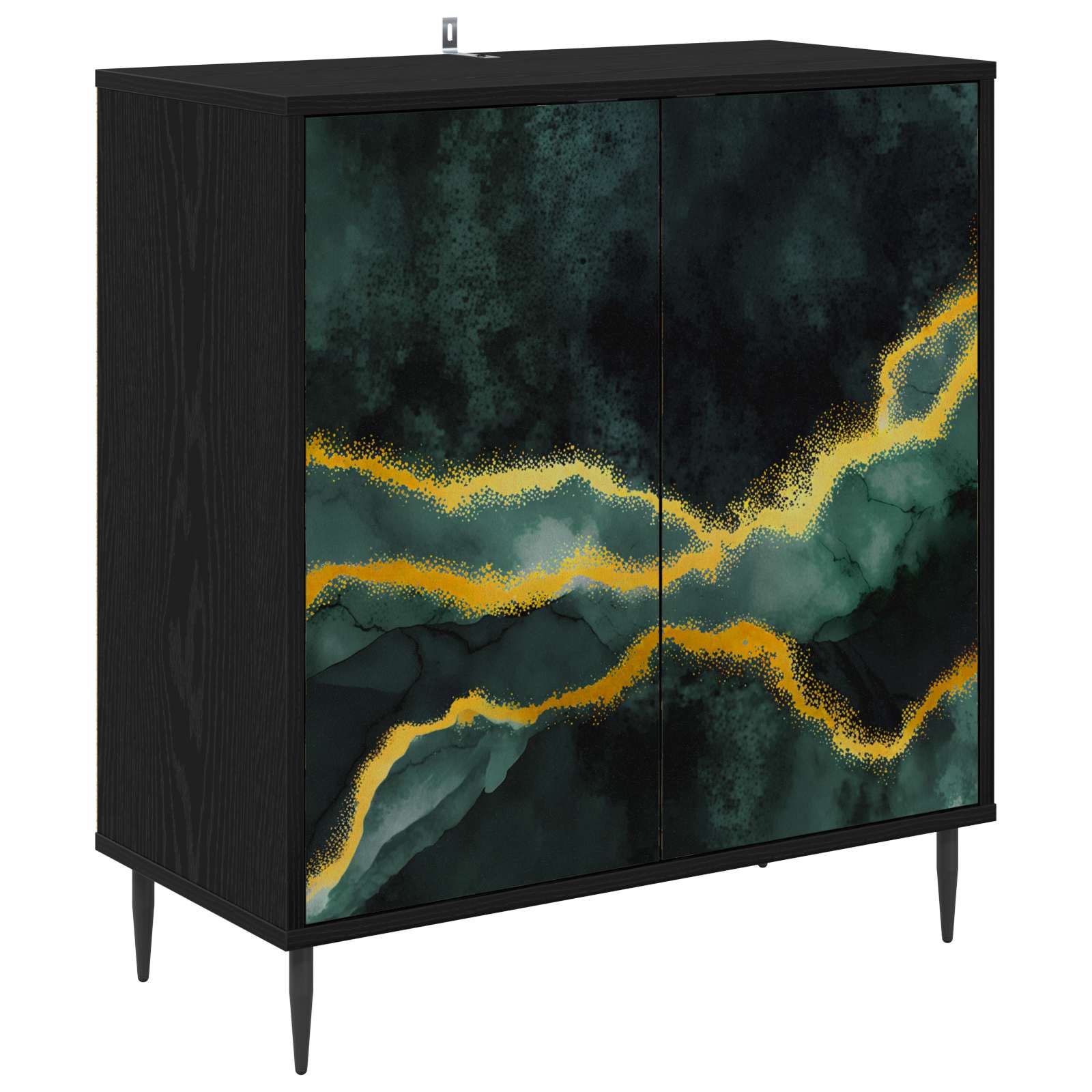 Kreveta WIJHE Crni hrast 69 x 33 x 76 cm Konstruirano drvo