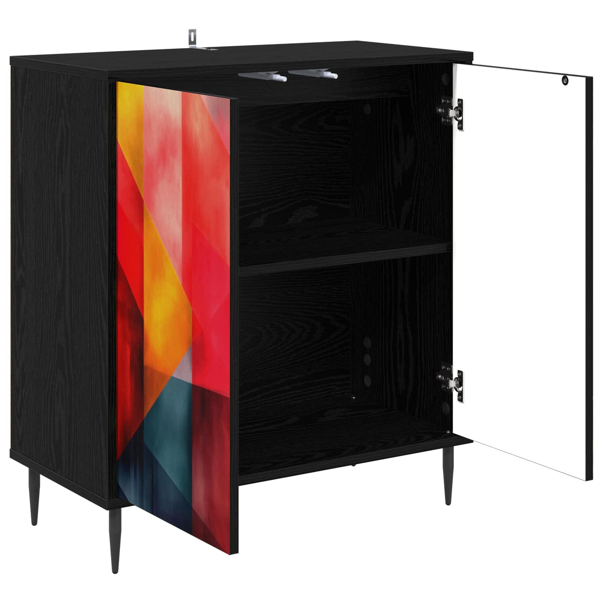 Kreveta HEESCH Crni hrast 69 x 33 x 76 cm Konstruirano drvo