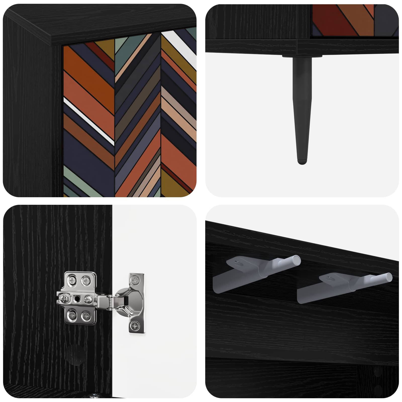 Kreveta OMMEN Crni hrast 69 x 33 x 76 cm Konstruirano drvo
