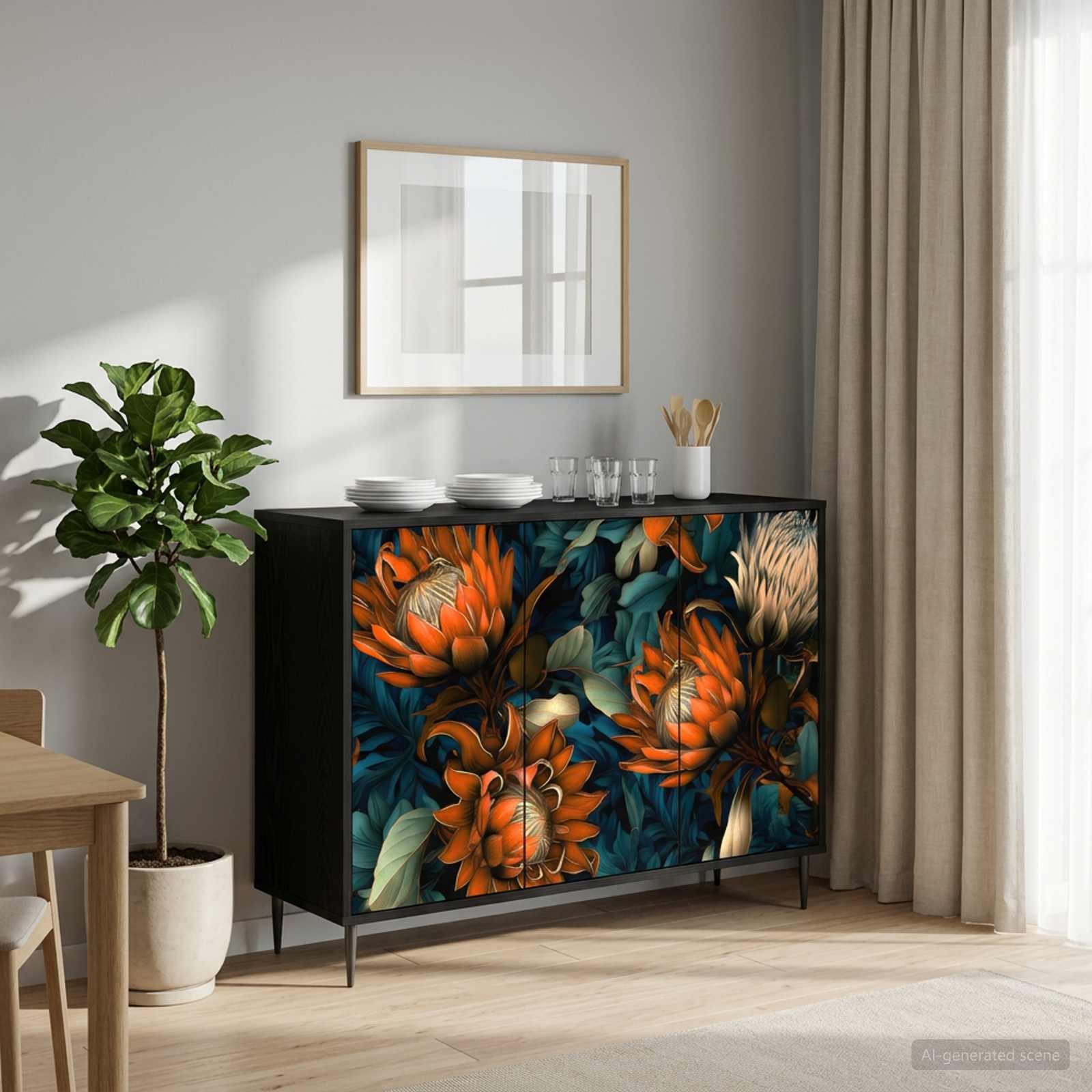 Kreveta LOCHEM Crni hrast 102 x 33 x 76 cm Konstruirano drvo
