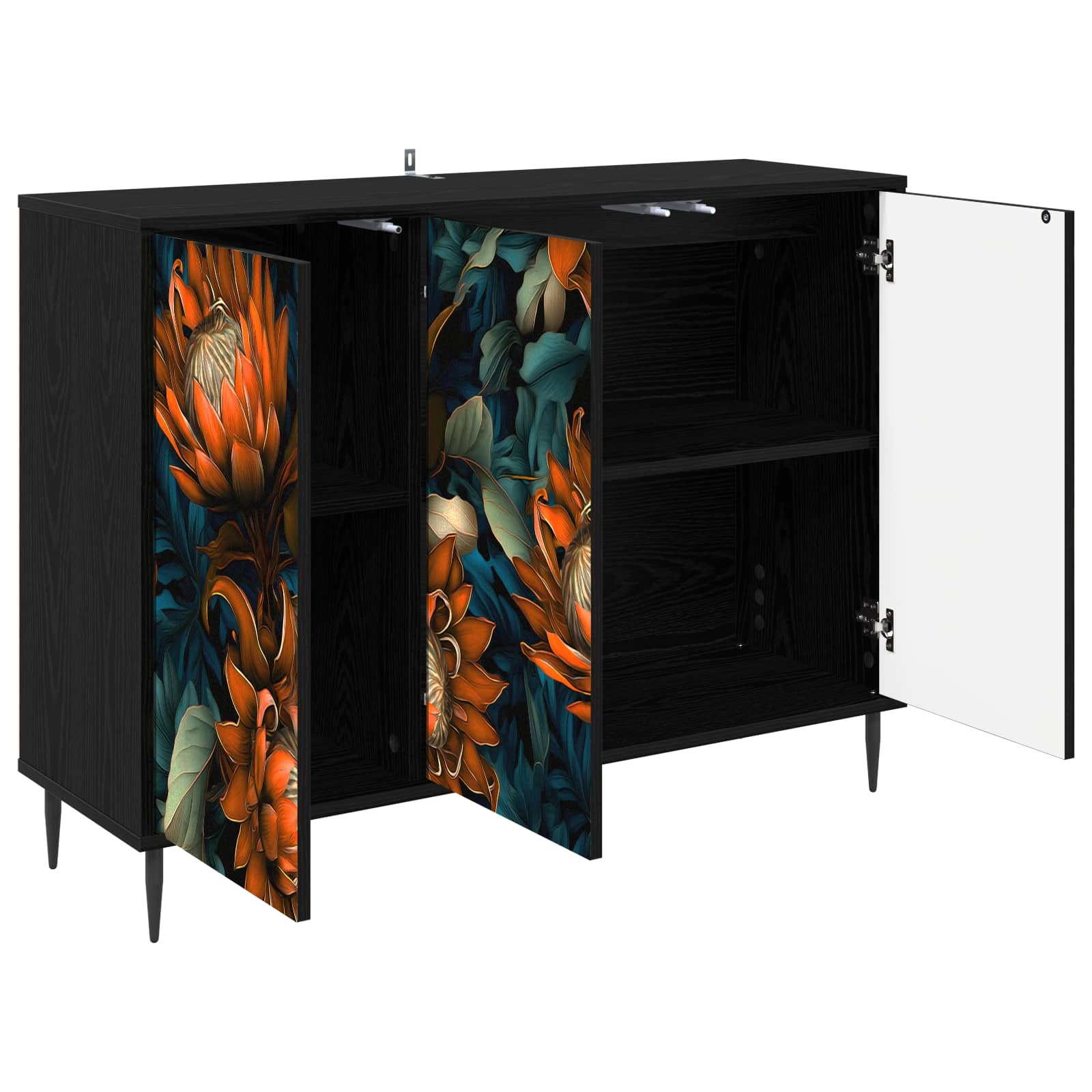 Kreveta LOCHEM Crni hrast 102 x 33 x 76 cm Konstruirano drvo