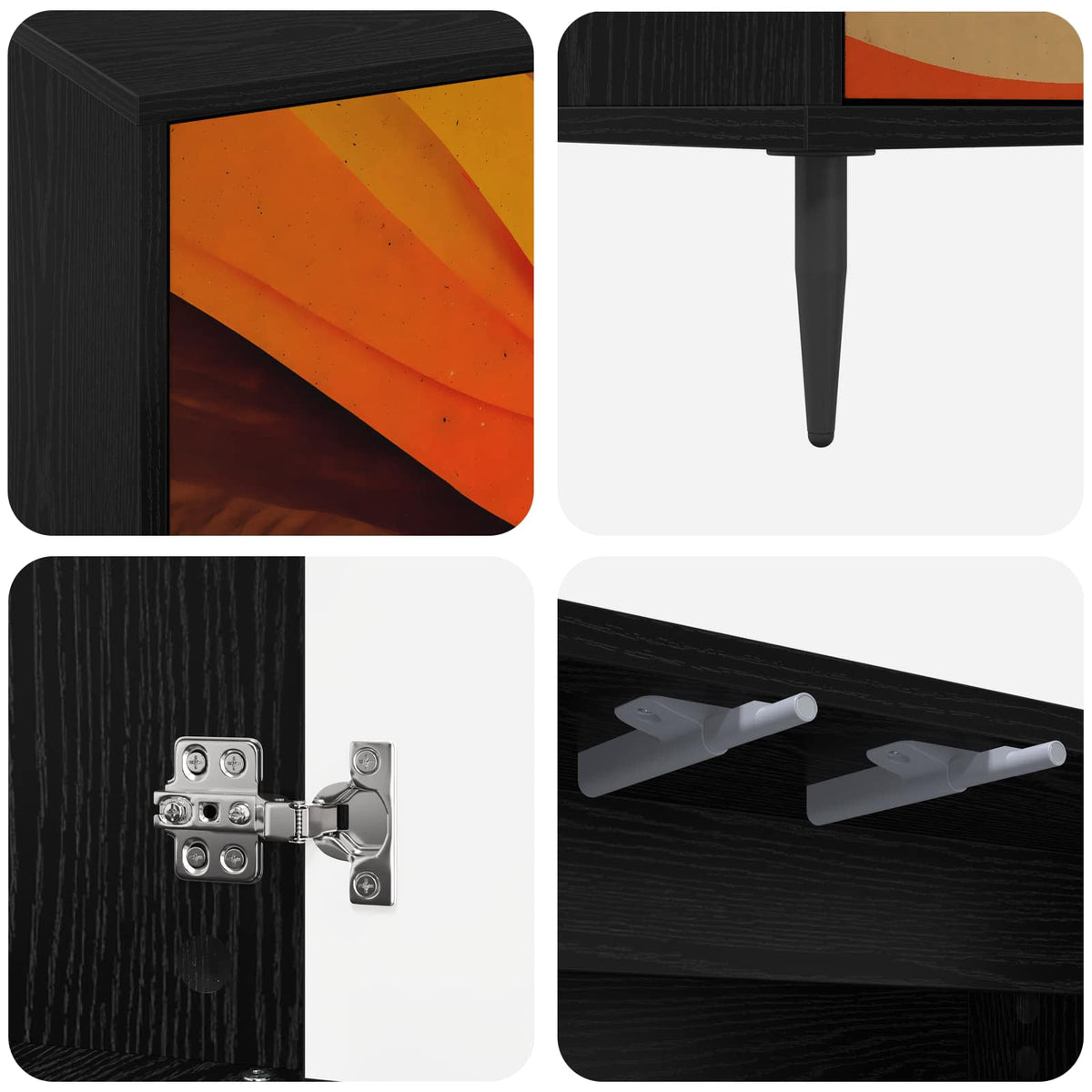 Kreveta BONN Crni hrast 102 x 33 x 76 cm Konstruirano drvo