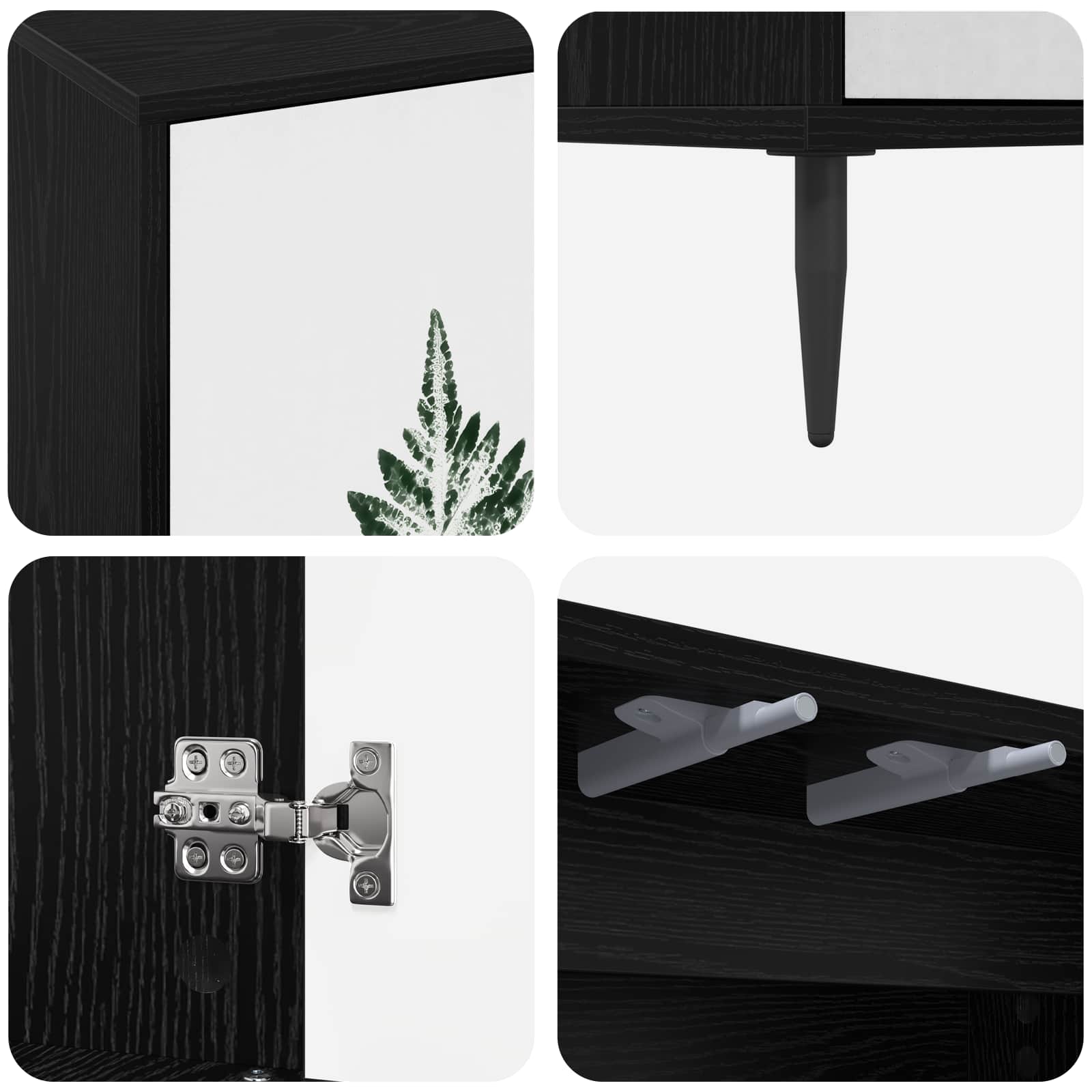 Kreveta HANAU Crni hrast 102 x 33 x 76 cm Konstruirano drvo