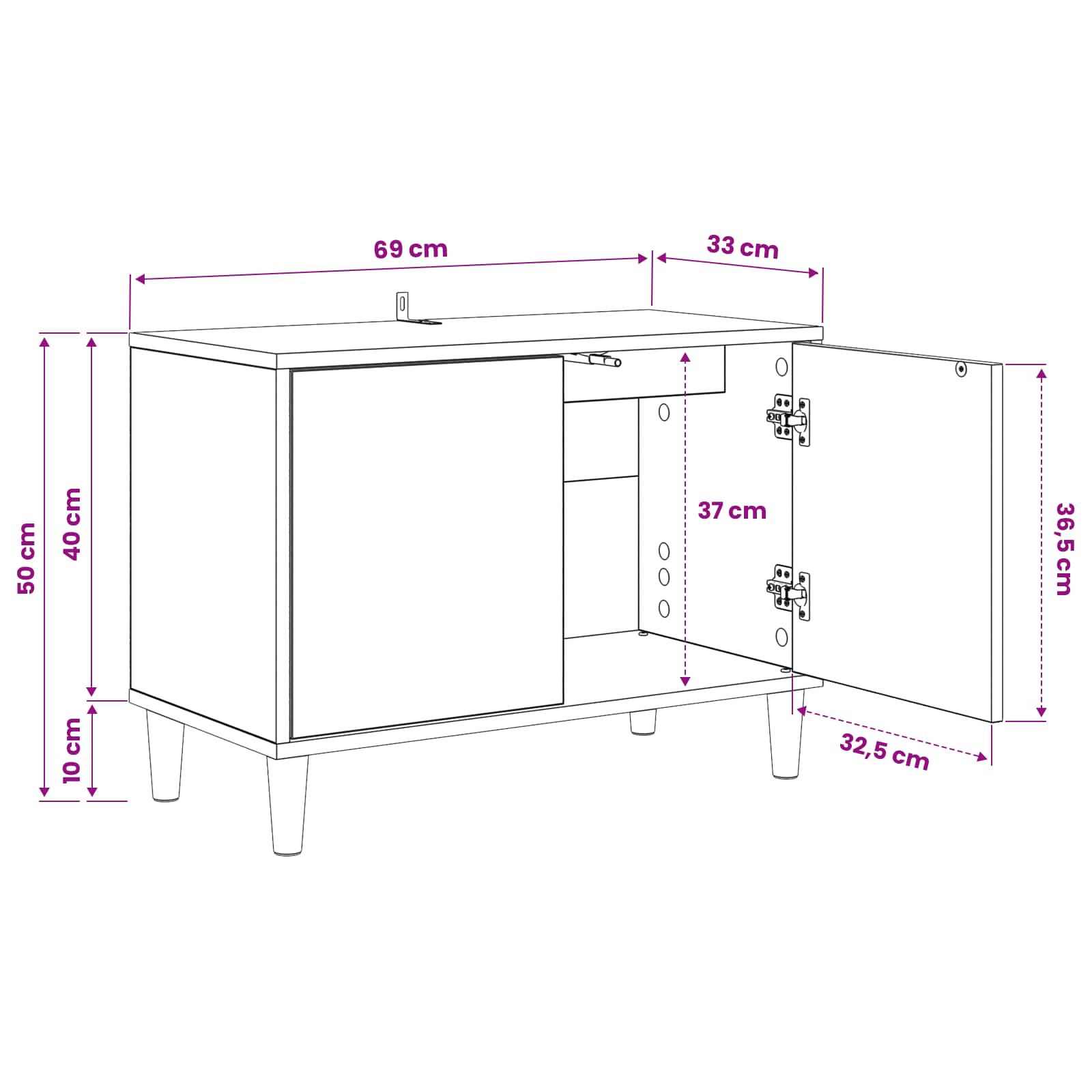 TV ormar DOKKUM 69 x 33 x 50 cm Sonoma Konstruirano drvo