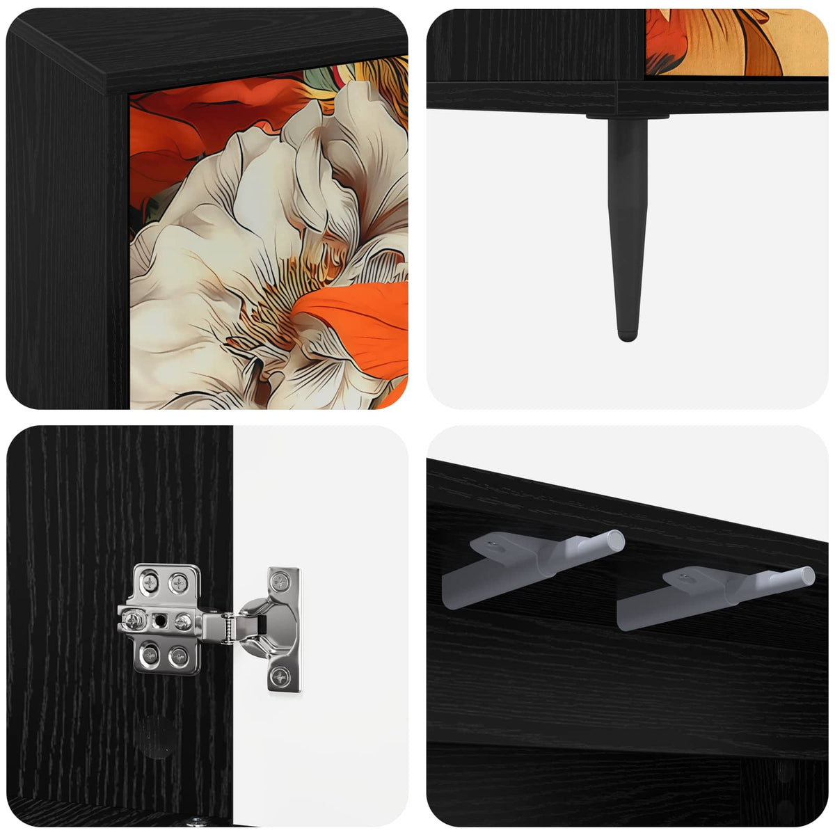TV ormar GENNEP 69 x 33 x 50,5 cm Crni hrast Konstruirano drvo