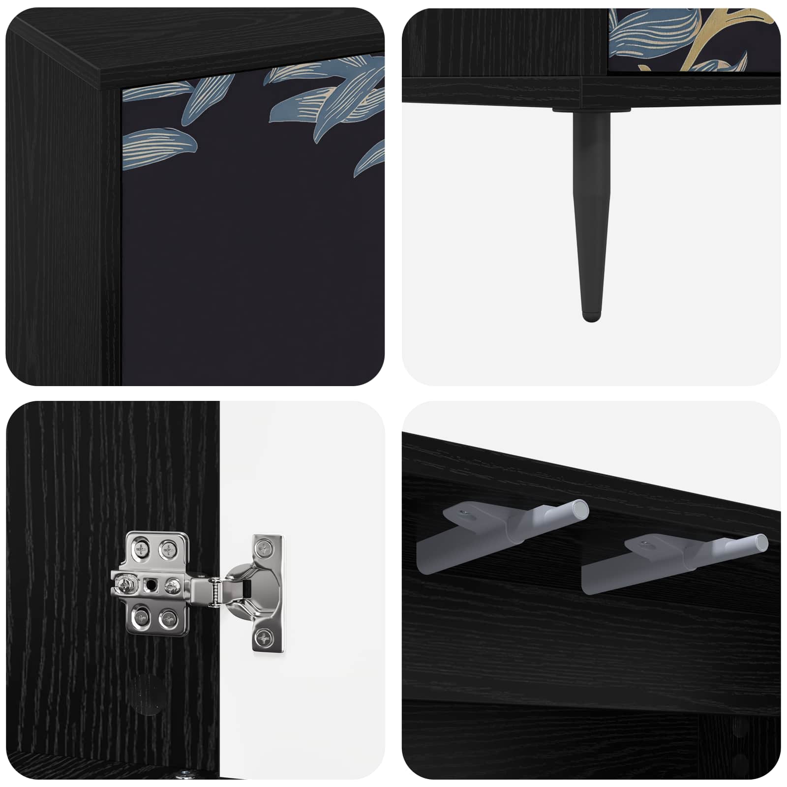 TV ormar DOKKUM 69 x 33 x 50,5 cm Crni hrast Konstruirano drvo