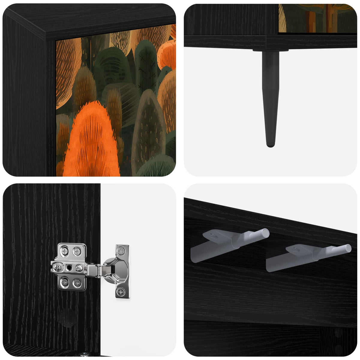 TV ormar ZAANDAM 69 x 33 x 50,5 cm Crni hrast Konstruirano drvo
