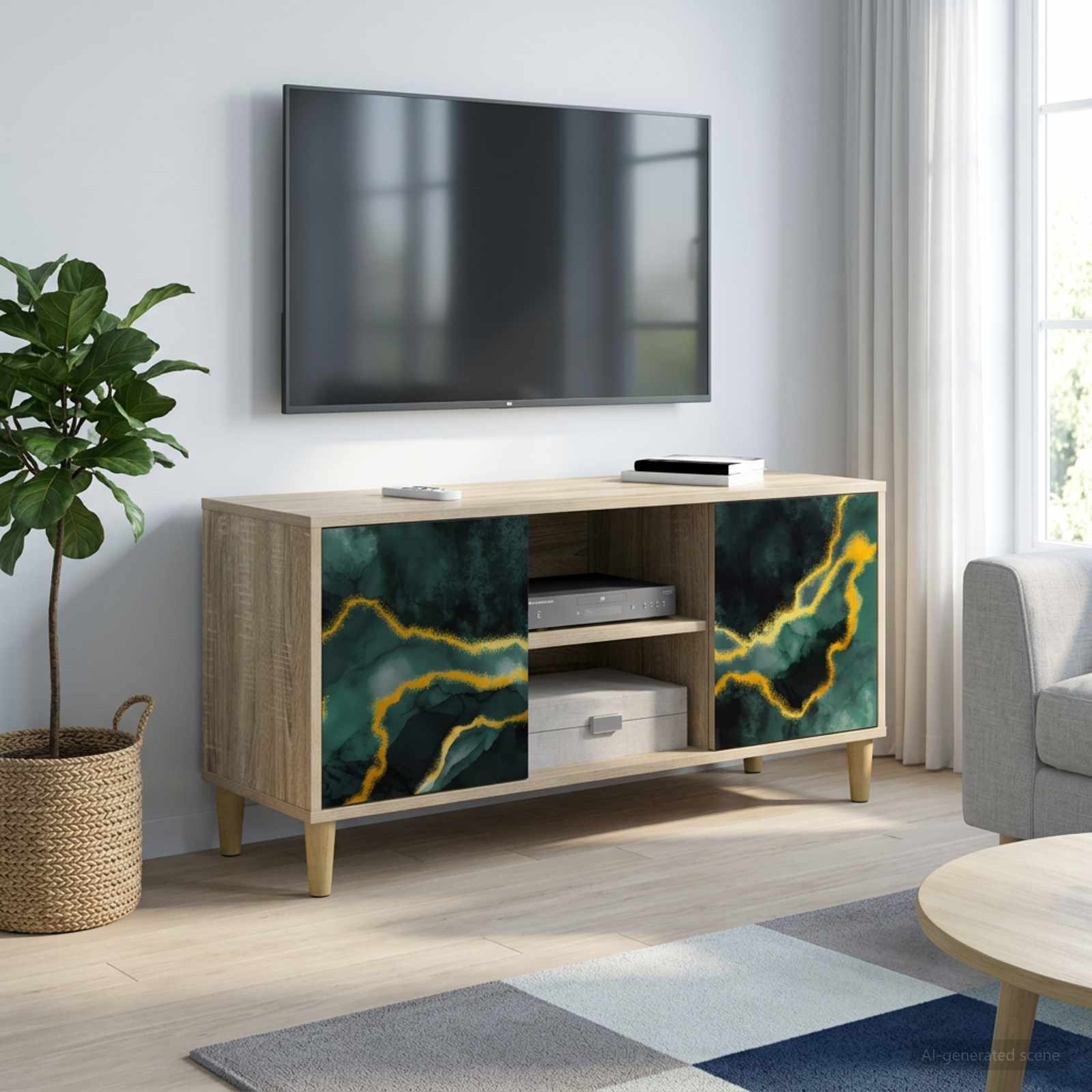 TV ormar WIJHE 102 x 33 x 50 cm Sonoma Konstruirano drvo