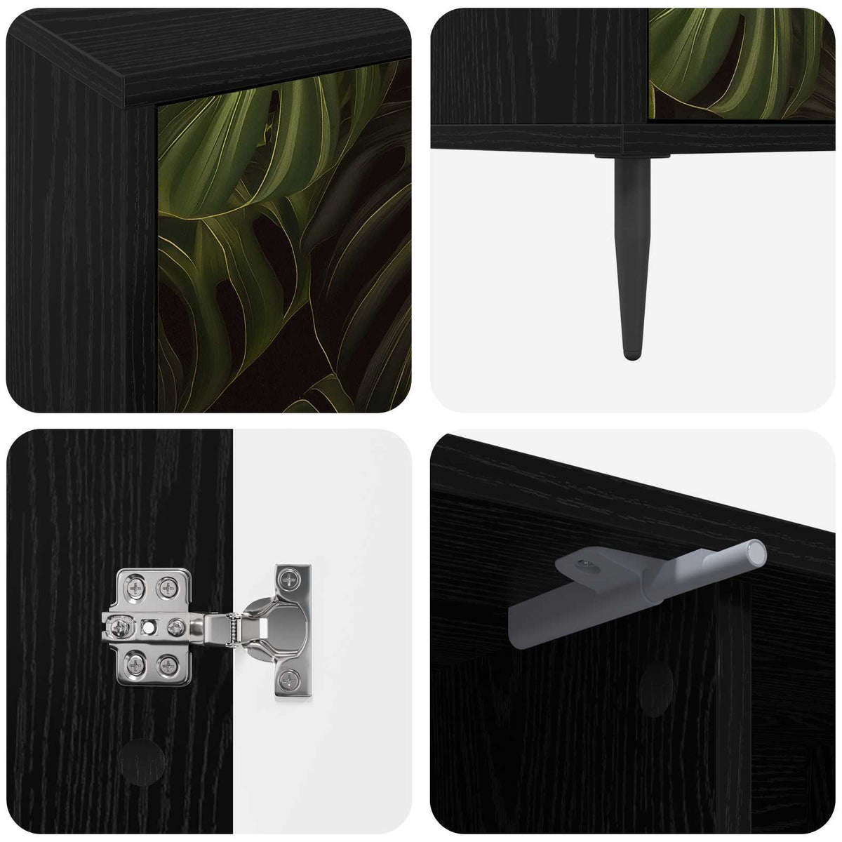 TV ormar ELBURG 102 x 33 x 51 cm Crni hrast Konstruirano drvo
