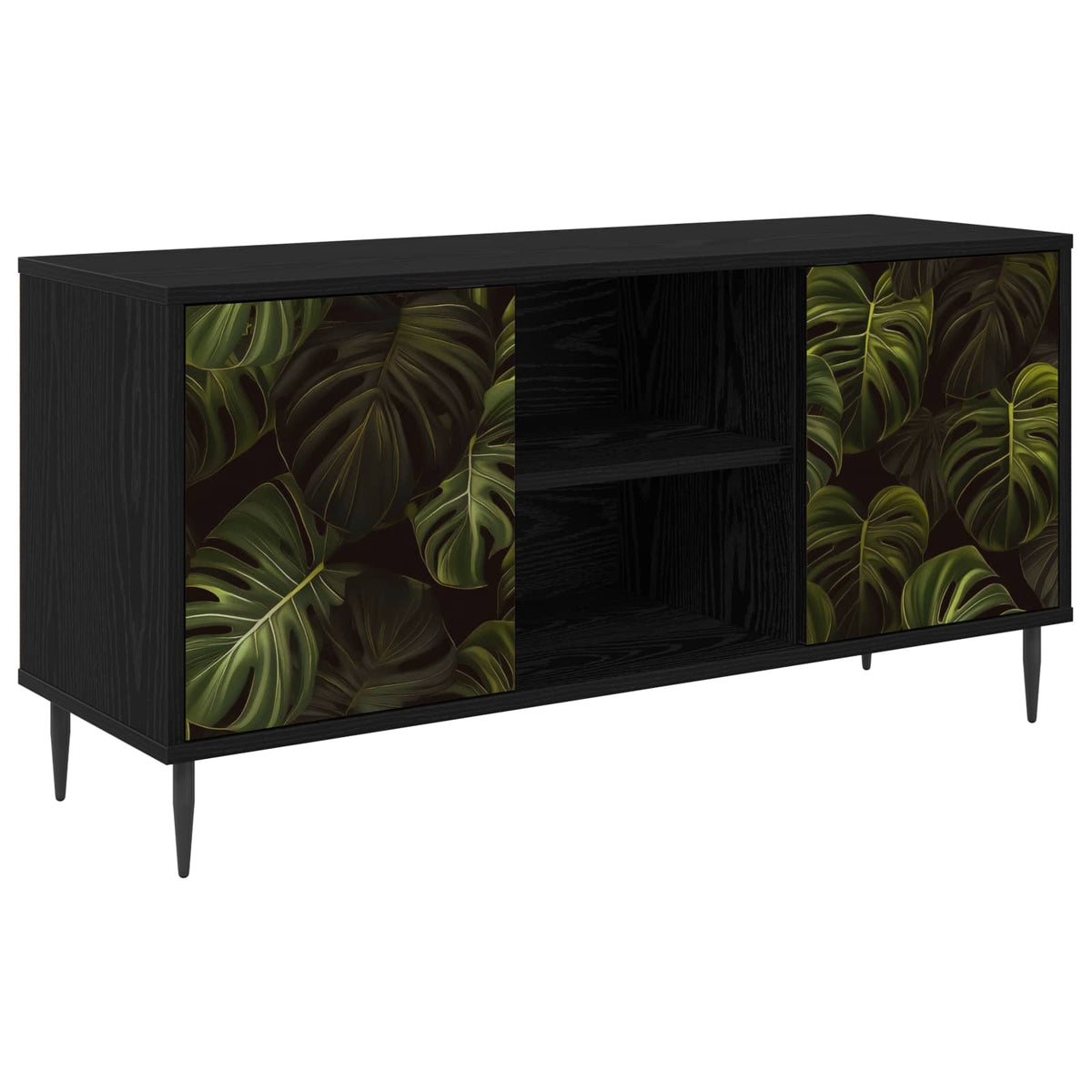 TV ormar ELBURG 102 x 33 x 51 cm Crni hrast Konstruirano drvo