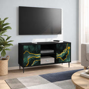 TV ormar WIJHE 102 x 33 x 51 cm Crni hrast Konstruirano drvo